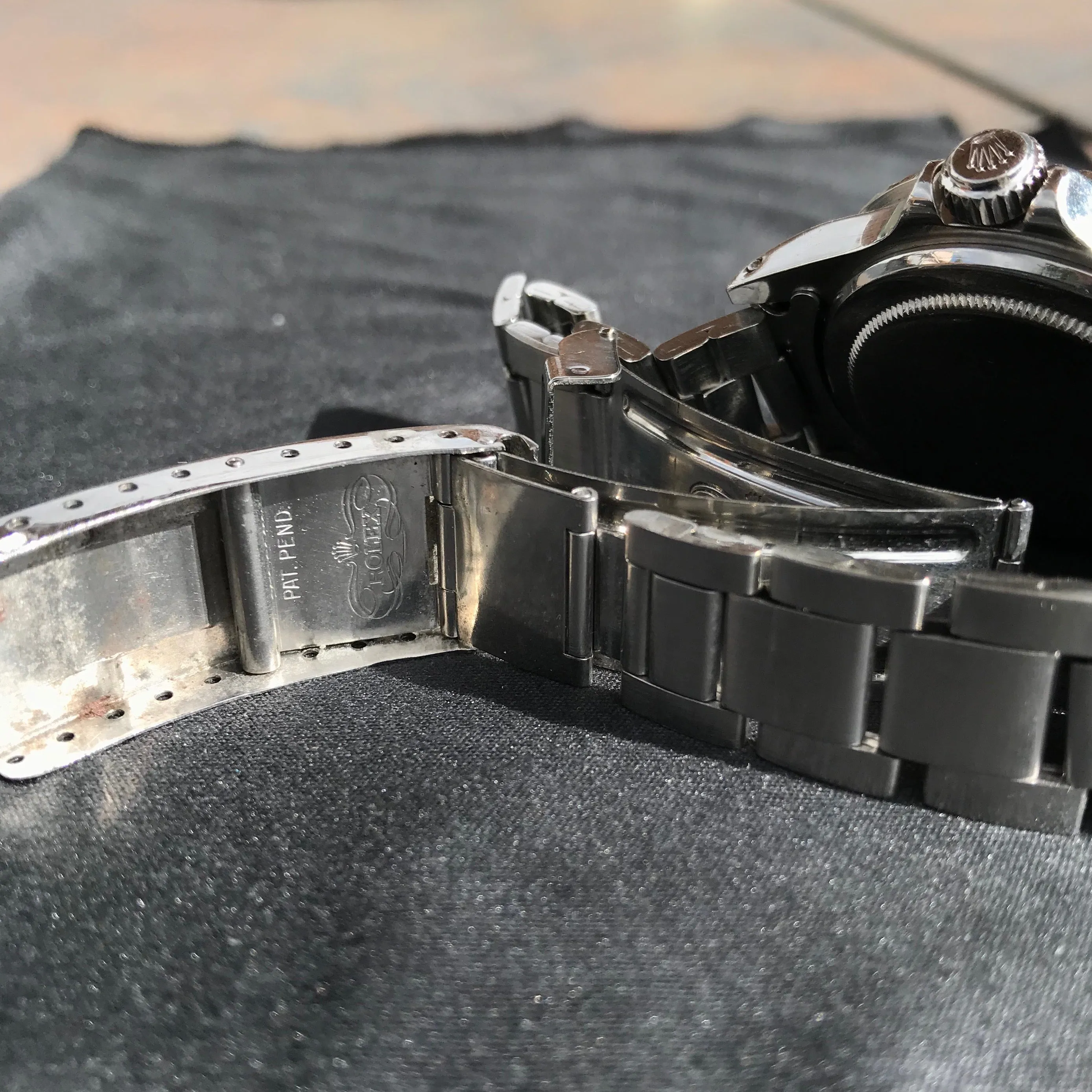 1968 Rolex Submariner 5513 Meters First Honey Patina Pat Pending Automatic Wristwatch