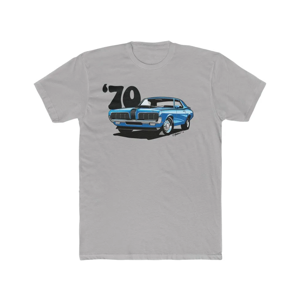 1970 Mercury Cougar Eliminator Blue Men's Cotton Crew Tee