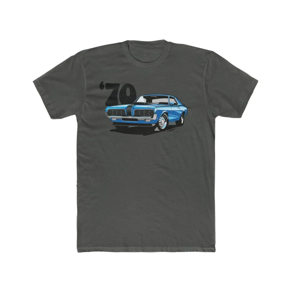 1970 Mercury Cougar Eliminator Blue Men's Cotton Crew Tee