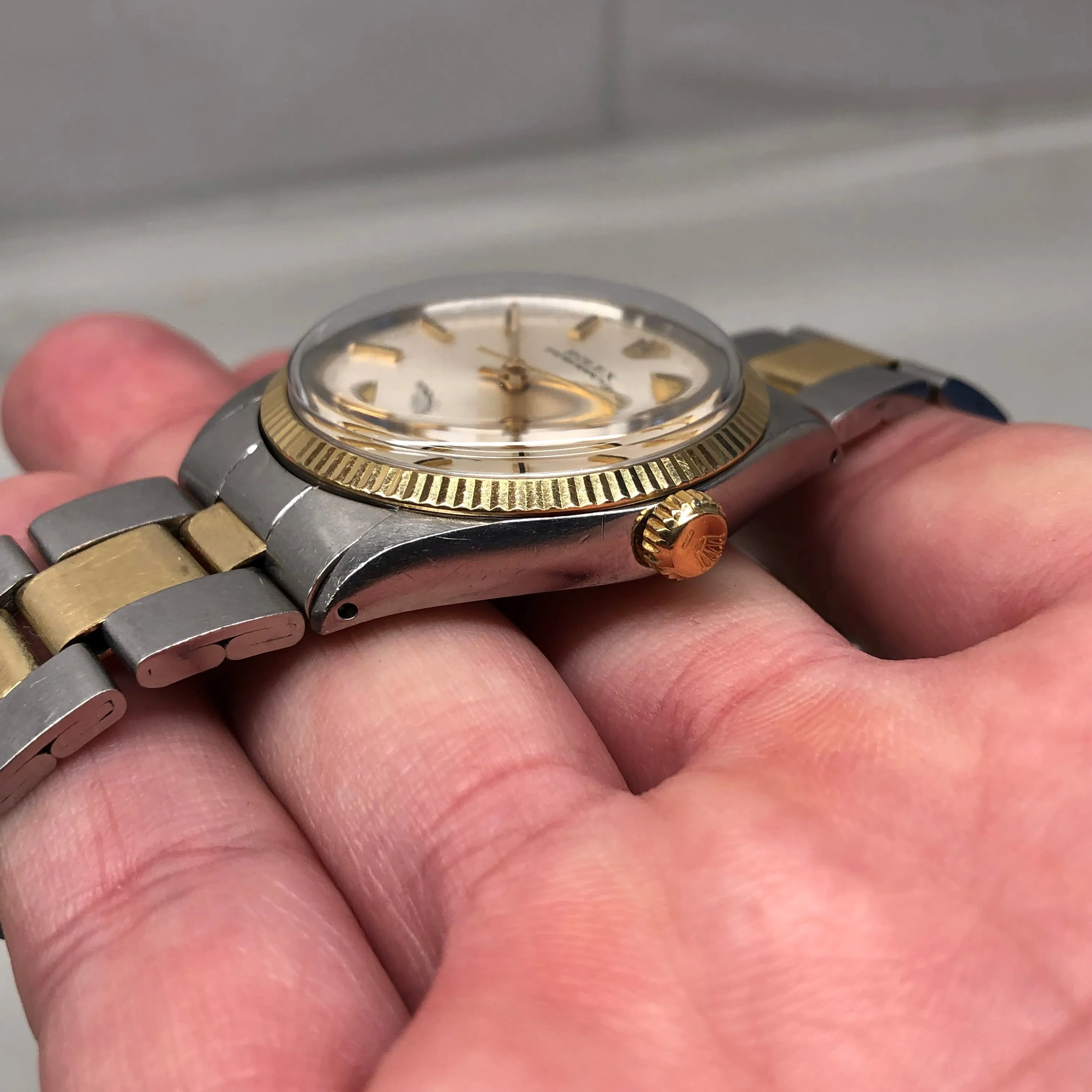 1970 Rolex Oyster Perpetual 1005 Two Tone Automatic Wristwatch