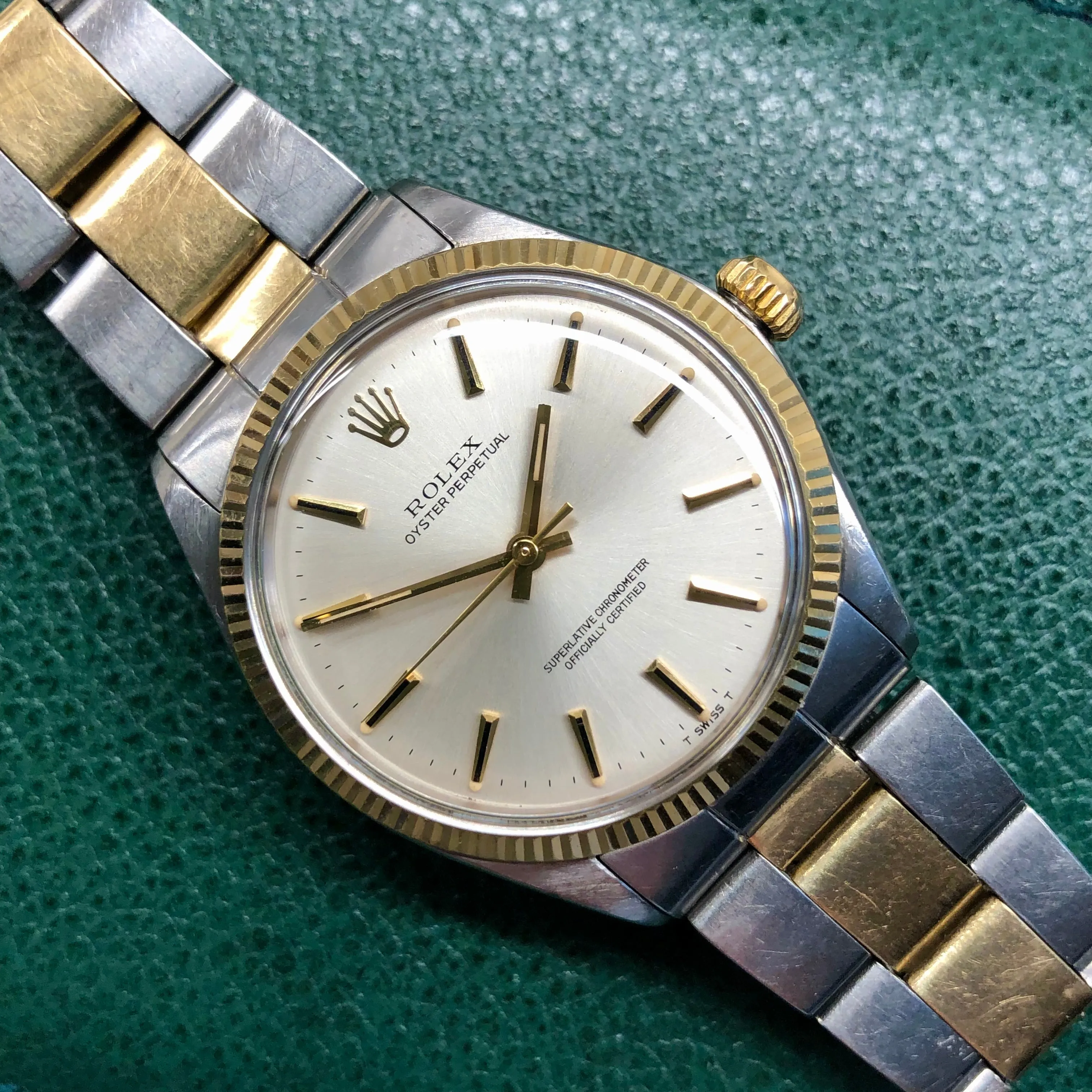 1970 Rolex Oyster Perpetual 1005 Two Tone Automatic Wristwatch