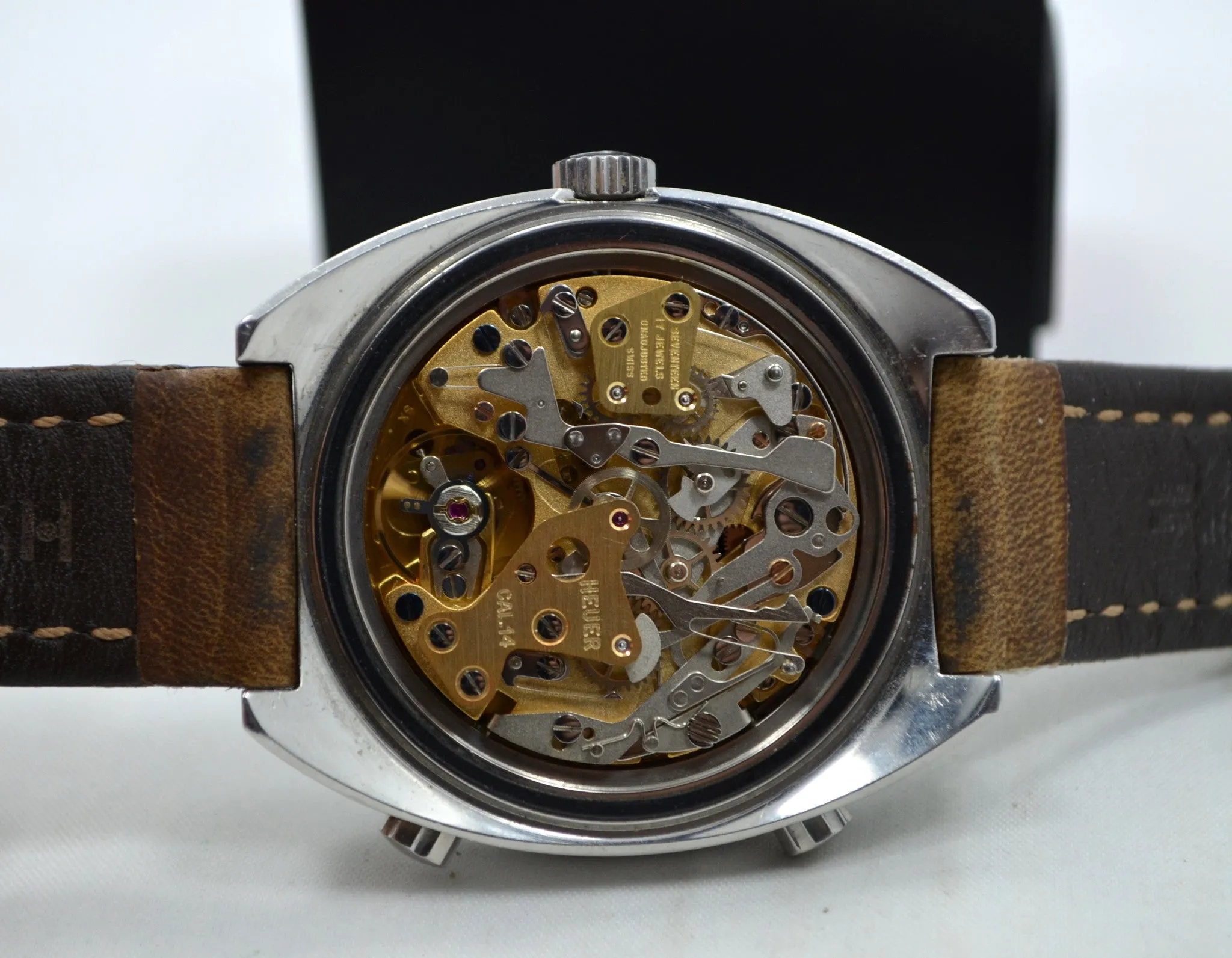 1970's Heuer Autavia GMT 1163 Cal. 14 Automatic Steel Chronograph Wristwatch
