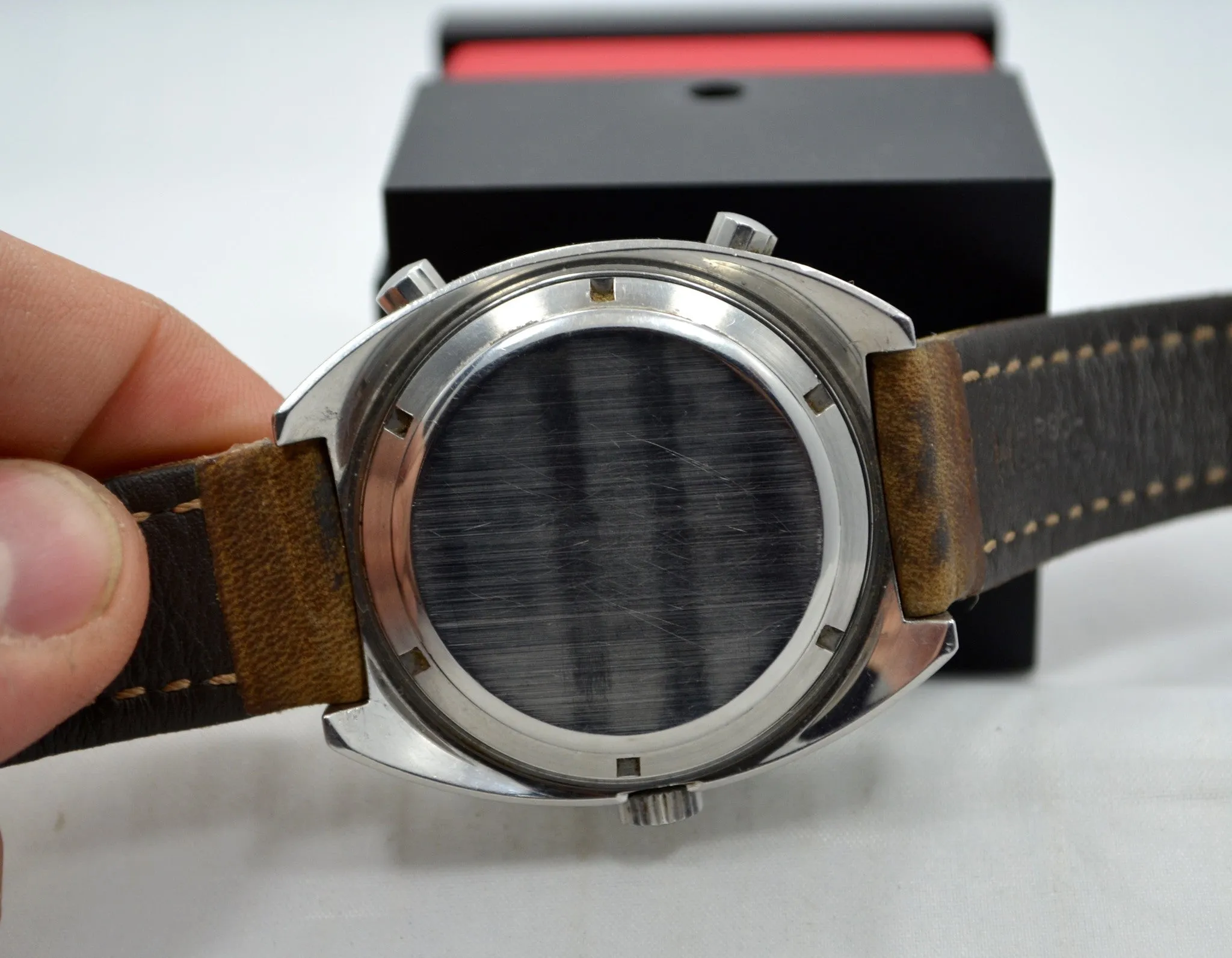 1970's Heuer Autavia GMT 1163 Cal. 14 Automatic Steel Chronograph Wristwatch