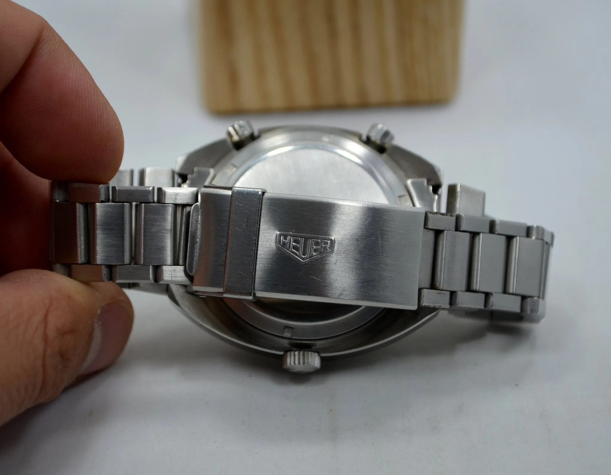 1970s Heuer Autavia GMT 11630 Cal. 14 Automatic Steel Chronograph Wristwatch