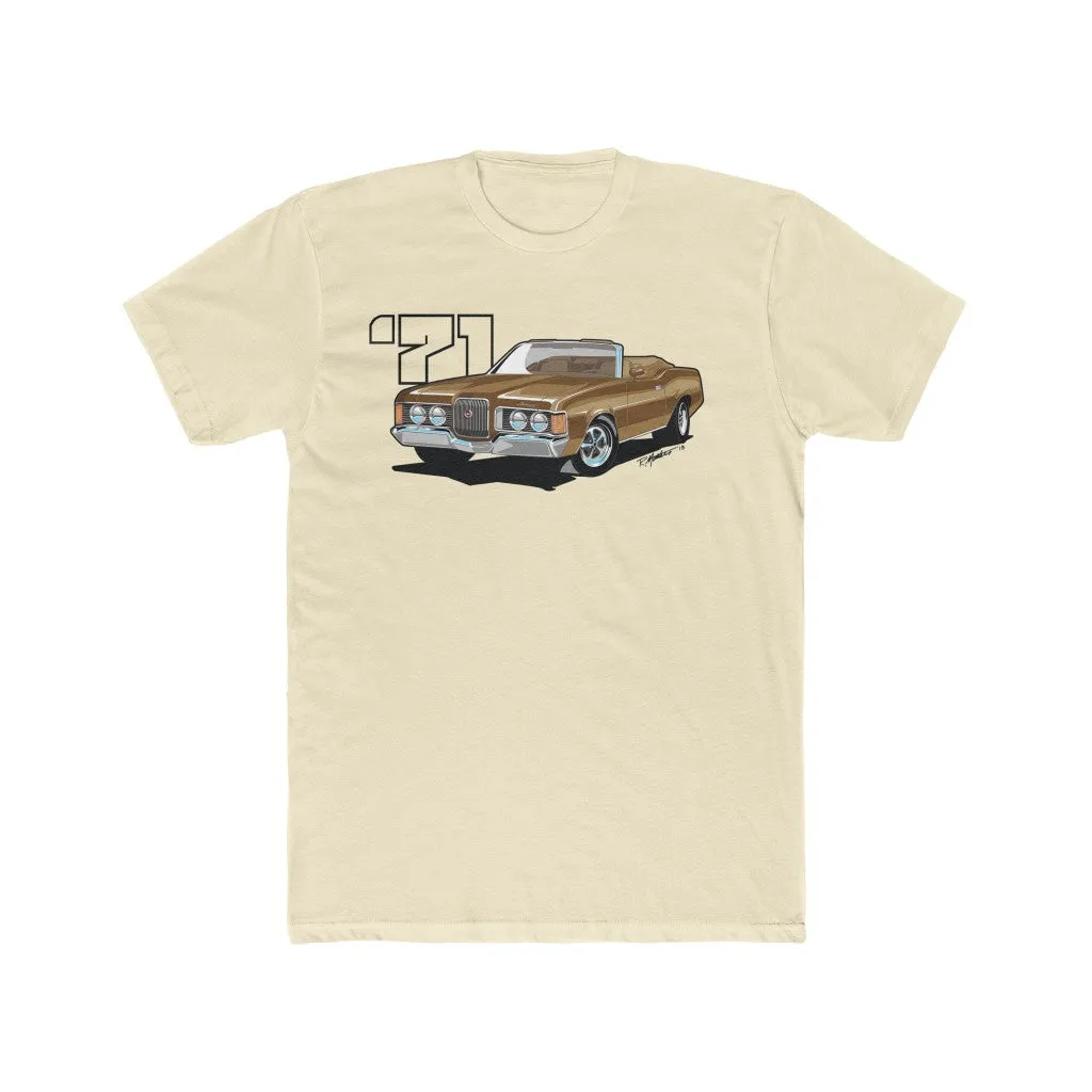1971 Mercury Cougar Convertible Brown Men's Cotton Crew Tee