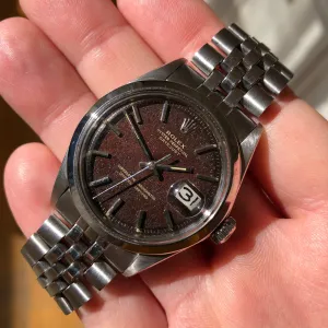 1971 Rolex Datejust 1600 Tropical Steel Jubilee Automatic Wristwatch with Box and Papers