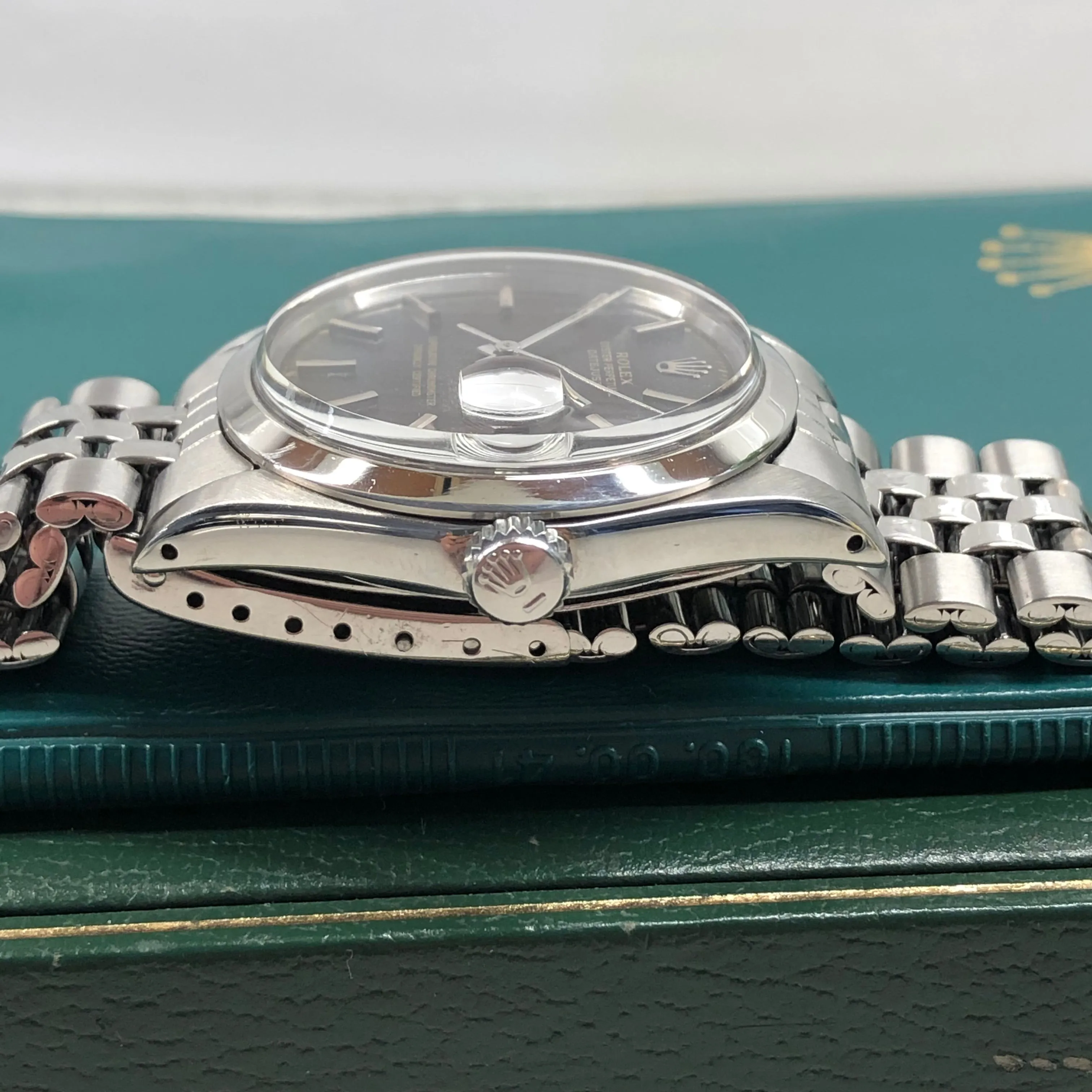 1971 Rolex Datejust 1600 Tropical Steel Jubilee Automatic Wristwatch with Box and Papers