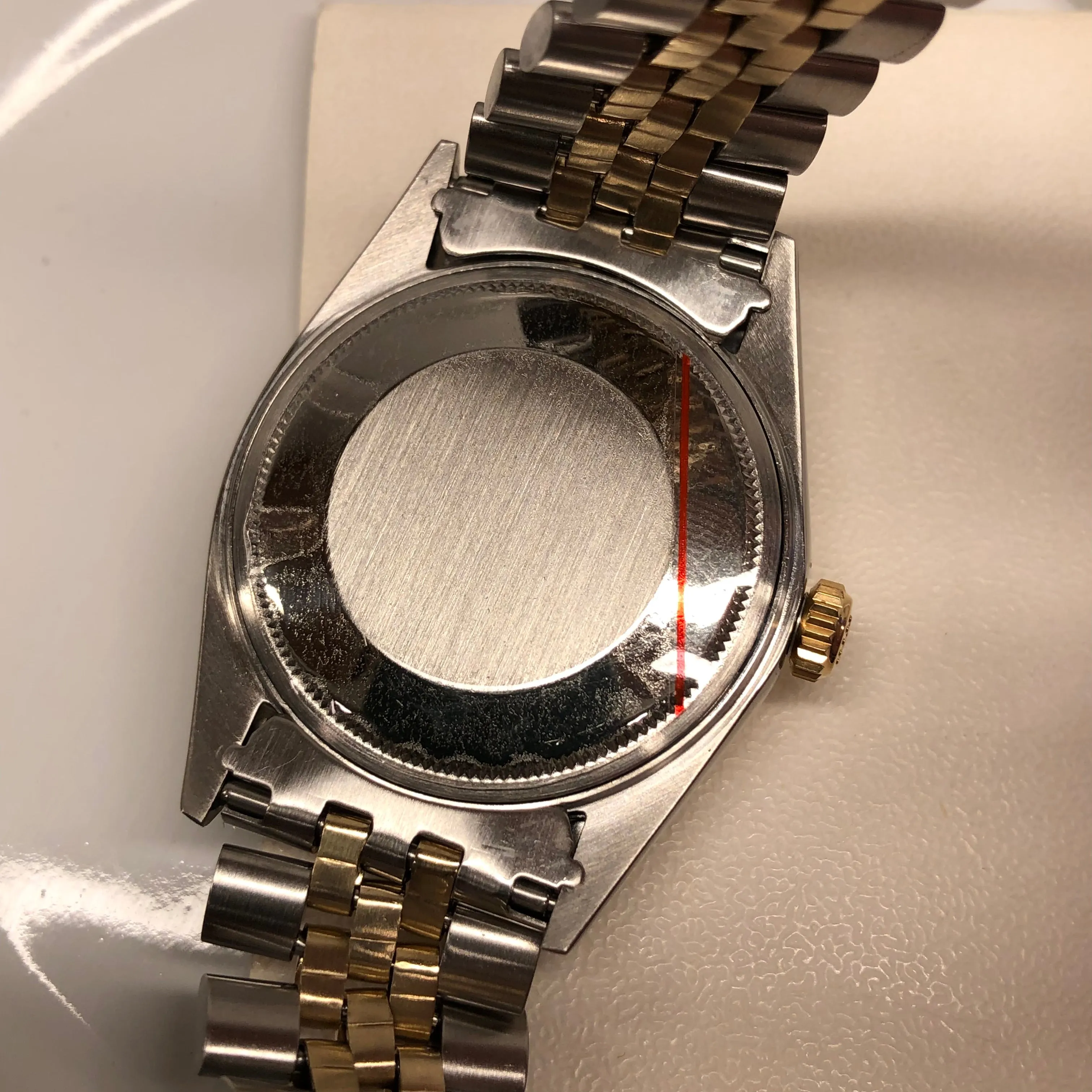 1971 Rolex Datejust 1601 Silver Linen Two Tone Jubilee Automatic Wristwatch with Punched Papers