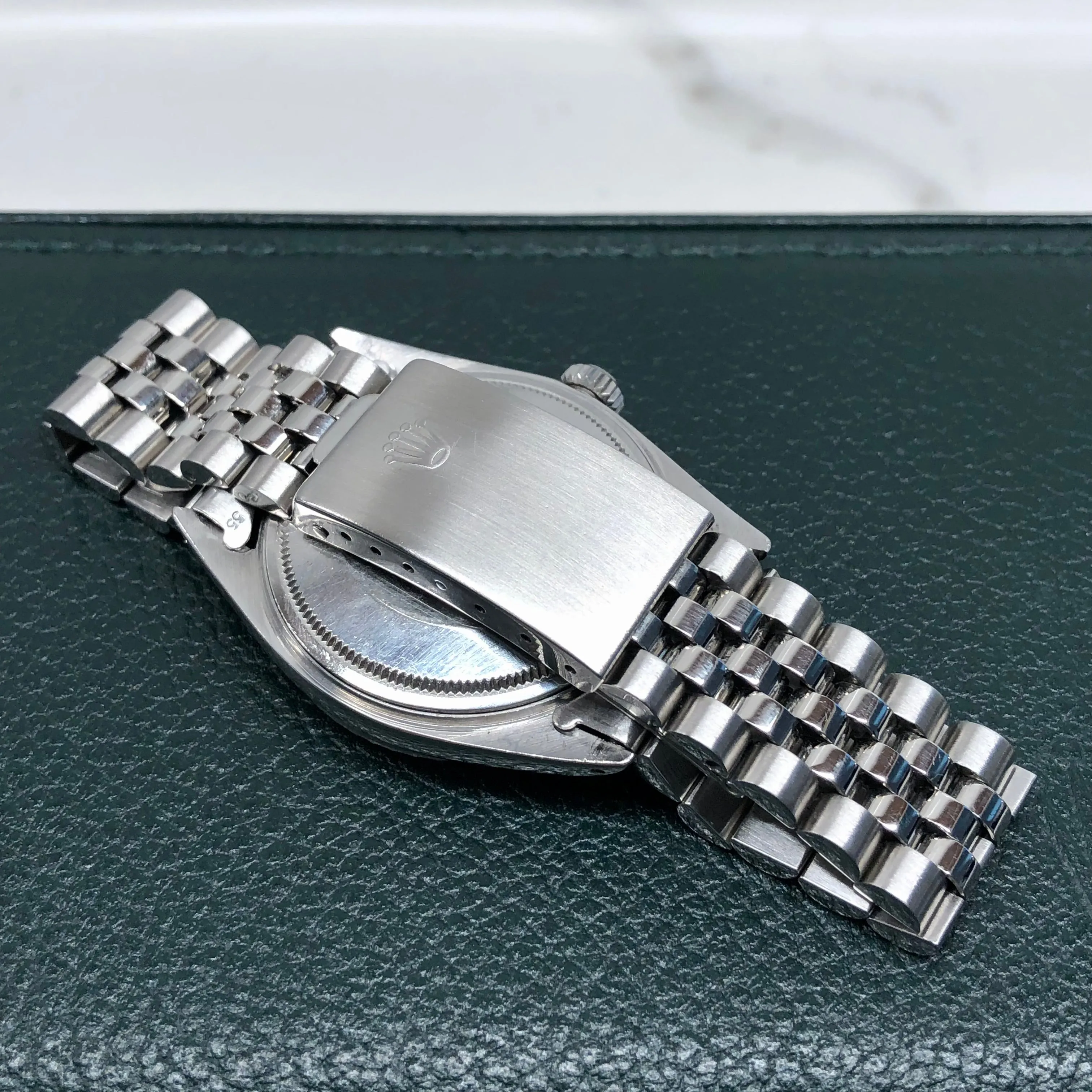 1971 Rolex Datejust 1601 Steel Engine Turned Jubilee Silver Dial Wristwatch Box Papers