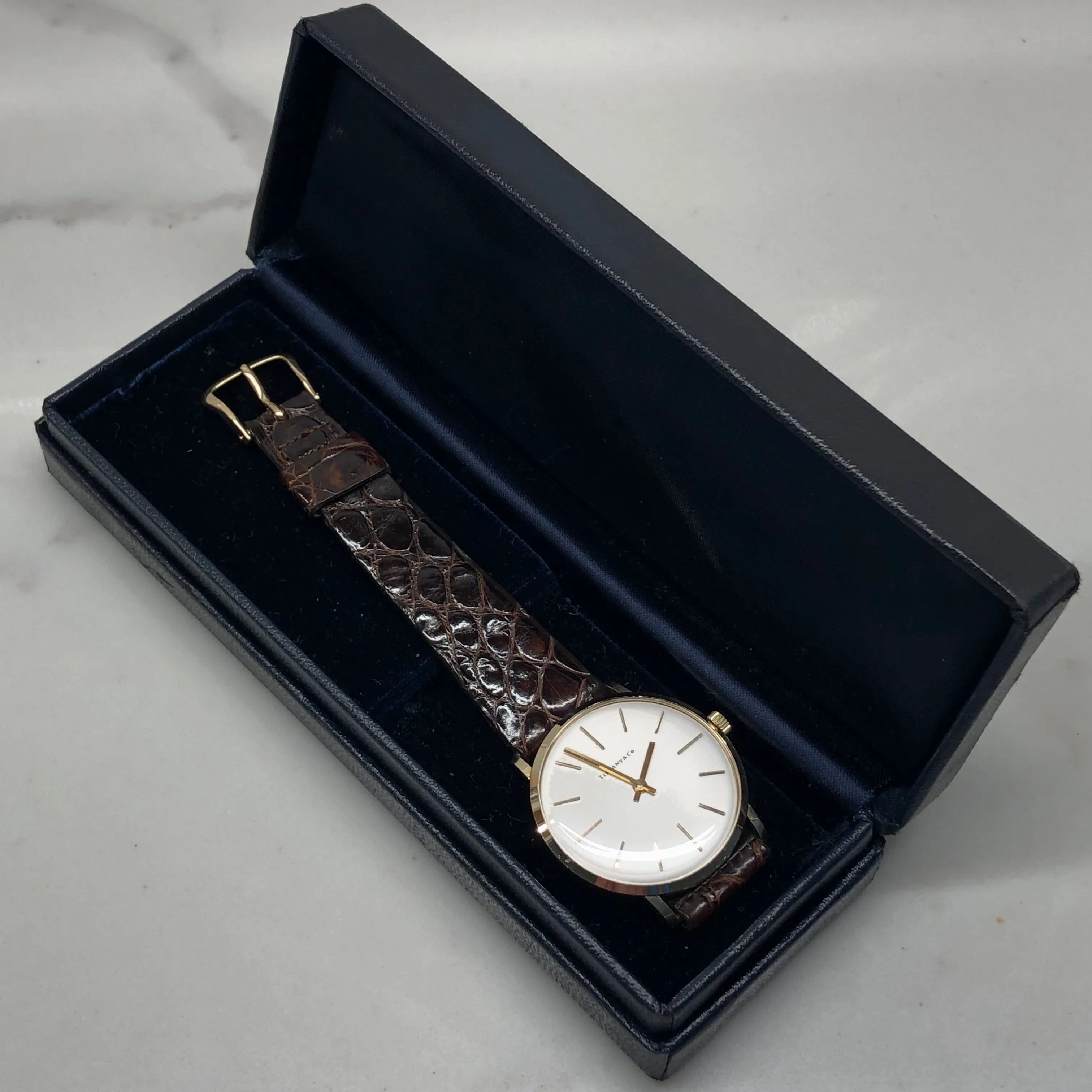1971 Tiffany & Co. 14K Yellow Gold Dress Wristwatch with Original Box