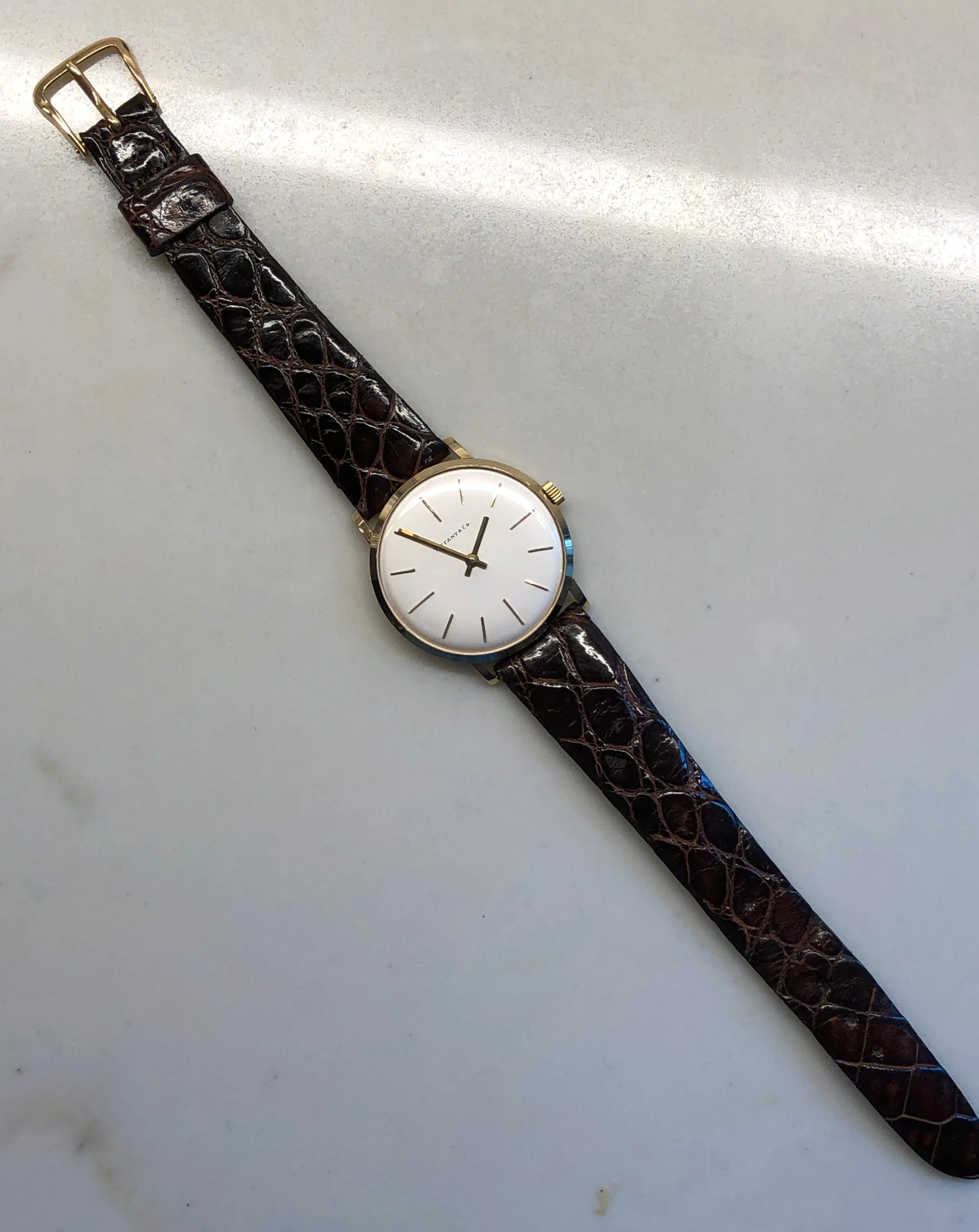 1971 Tiffany & Co. 14K Yellow Gold Dress Wristwatch with Original Box