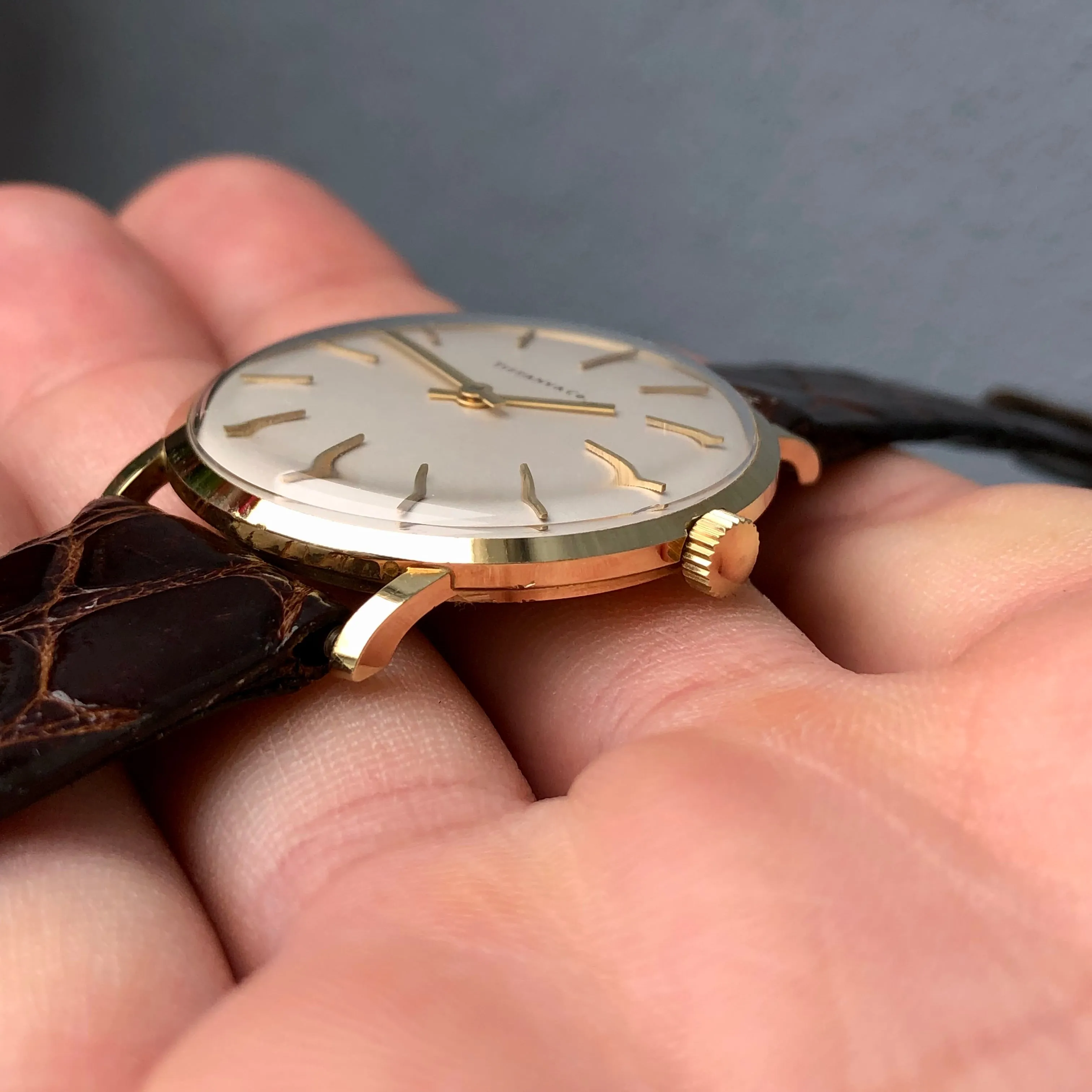 1971 Tiffany & Co. 14K Yellow Gold Dress Wristwatch with Original Box