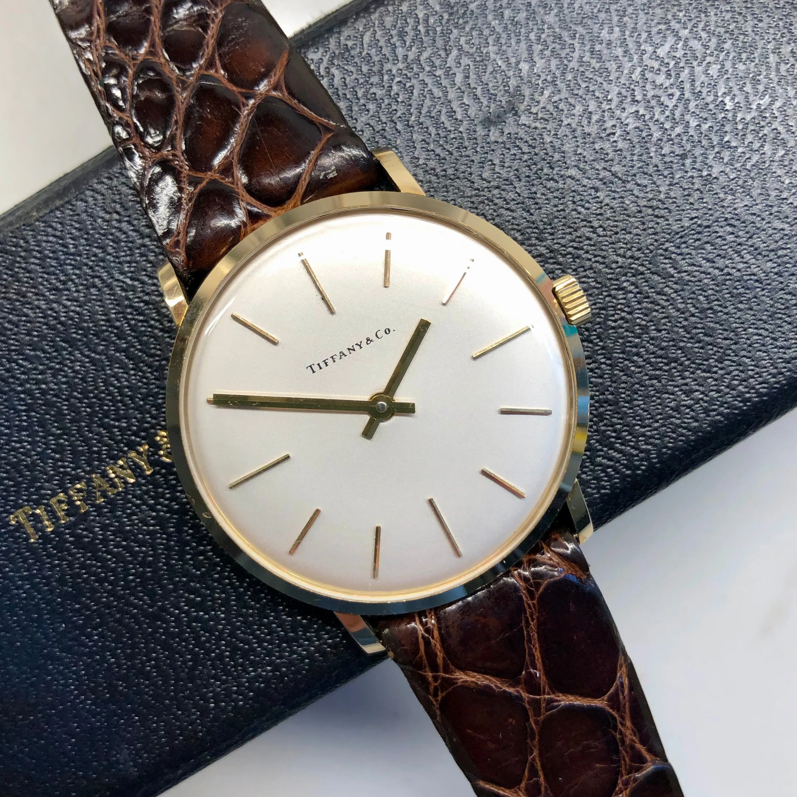 1971 Tiffany & Co. 14K Yellow Gold Dress Wristwatch with Original Box