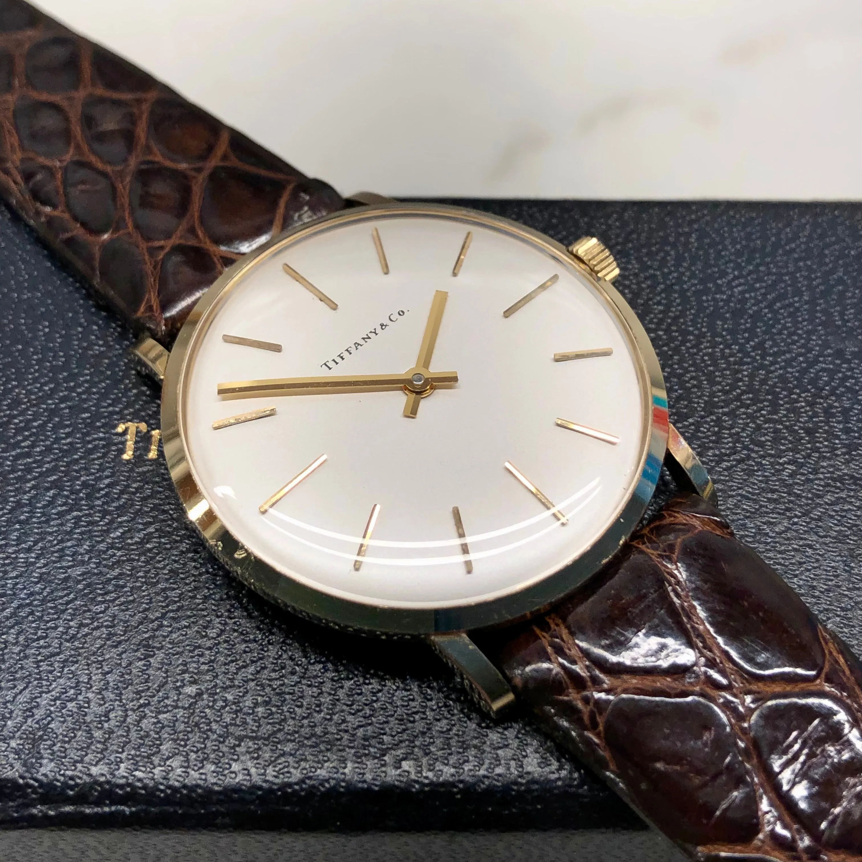 1971 Tiffany & Co. 14K Yellow Gold Dress Wristwatch with Original Box