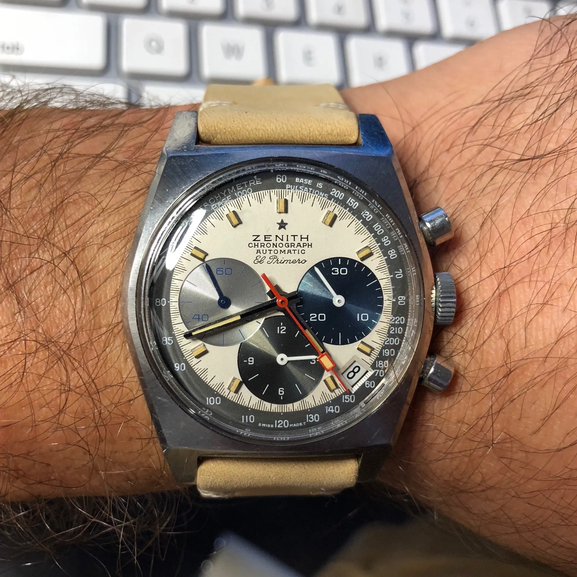1971 Zenith El Primero A3817 Stainless Steel Automatic Chronograph Wristwatch