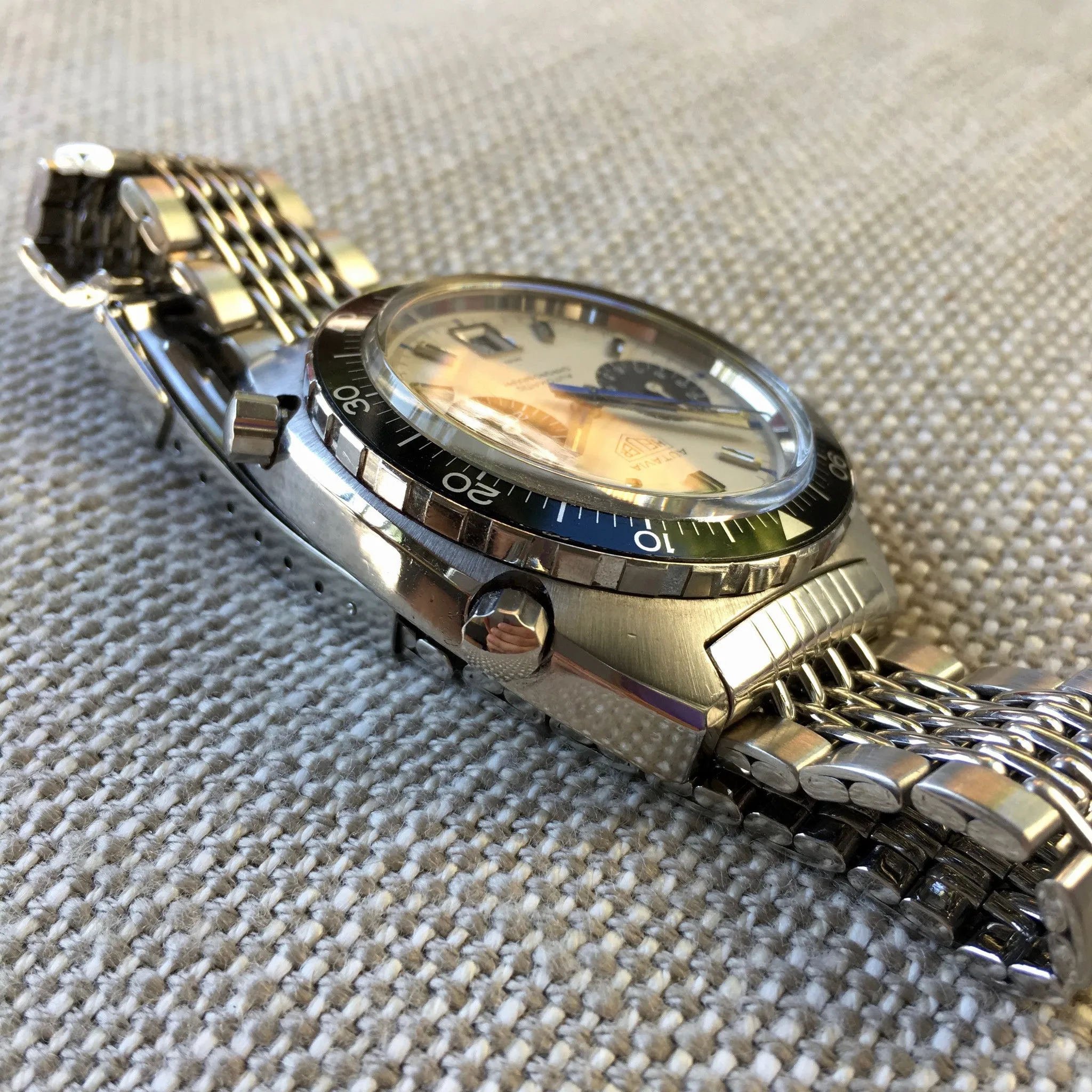 1972 Heuer Autavia 1163 Jo Siffert Decimal Bezel Steel Chronograph Mk. 6 Cal. 11 Watch