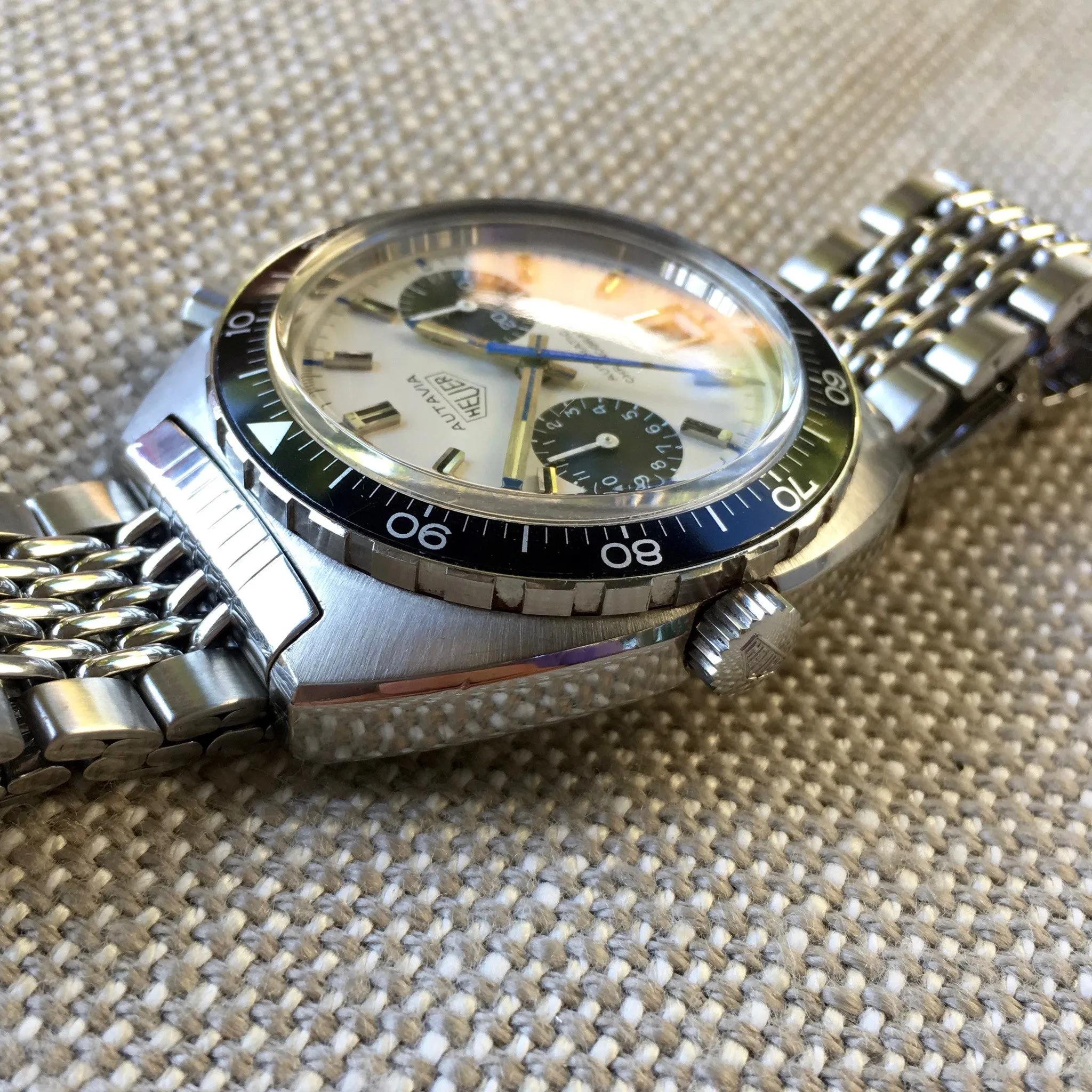 1972 Heuer Autavia 1163 Jo Siffert Decimal Bezel Steel Chronograph Mk. 6 Cal. 11 Watch