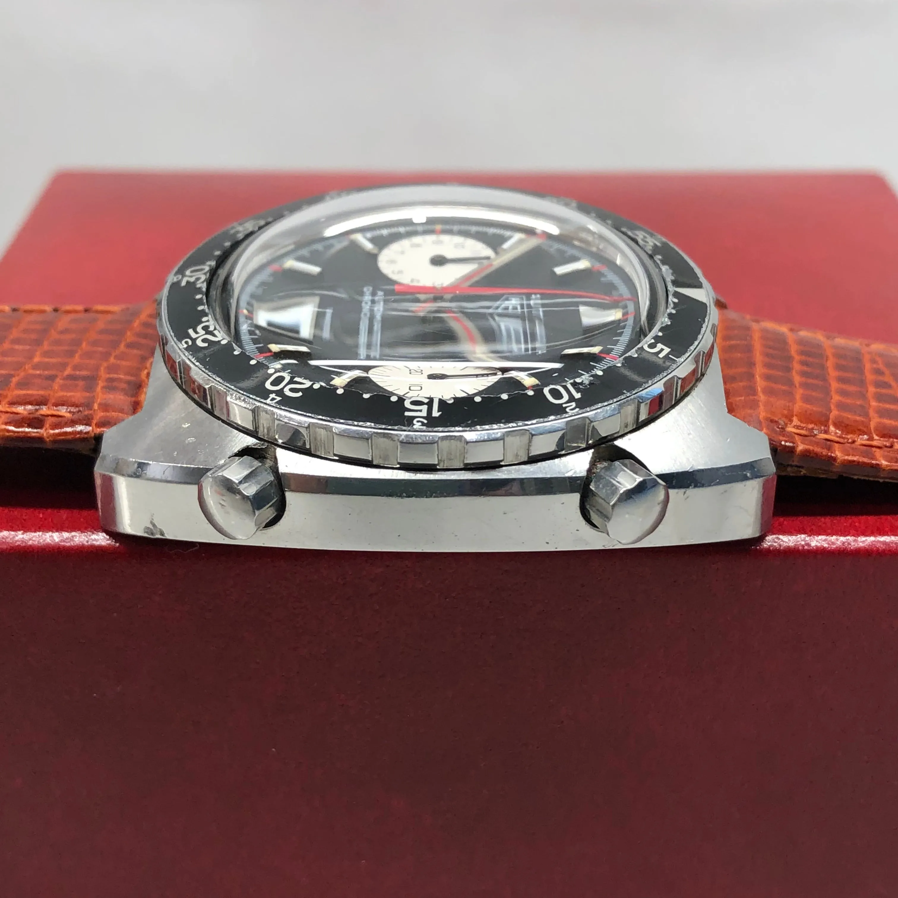 1972 Heuer Autavia 1163V Viceroy Steel Chronograph Caliber 11 Wristwatch with Box and Papers