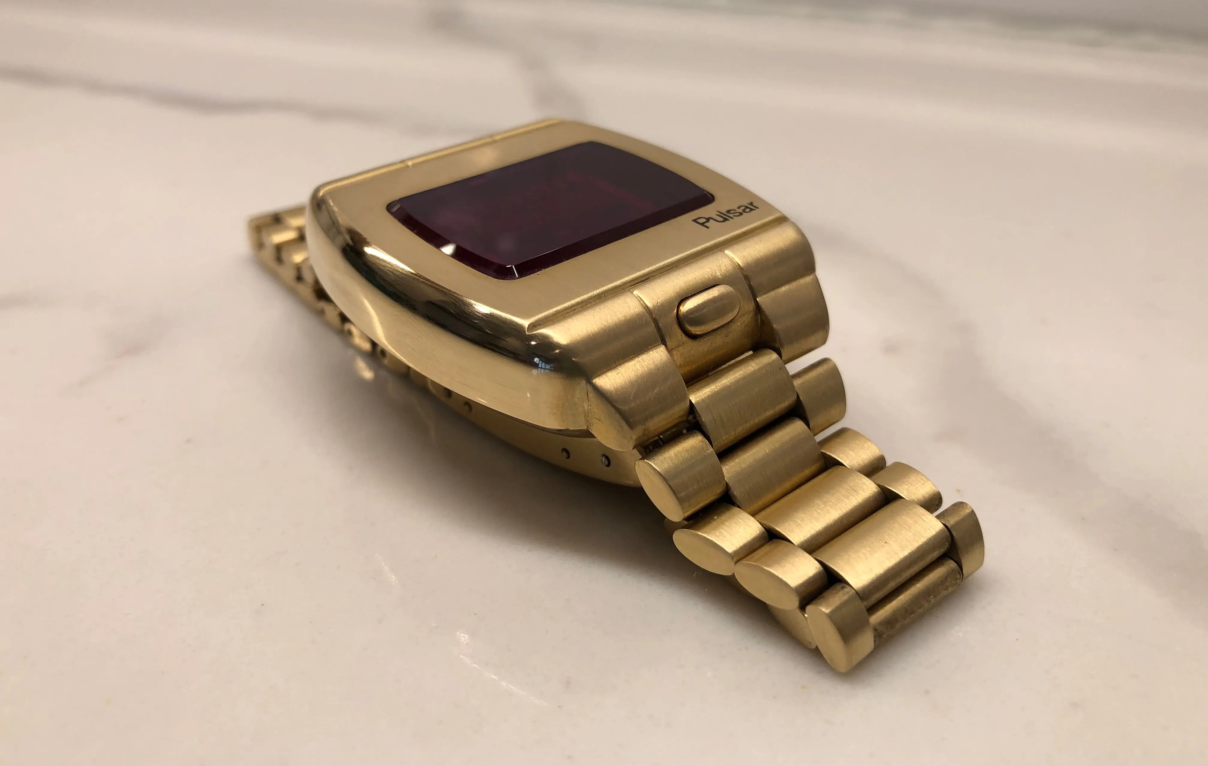 1972 Pulsar Hamilton Time Computer P1 LED 18K Yellow Gold Quartz Wristwatch