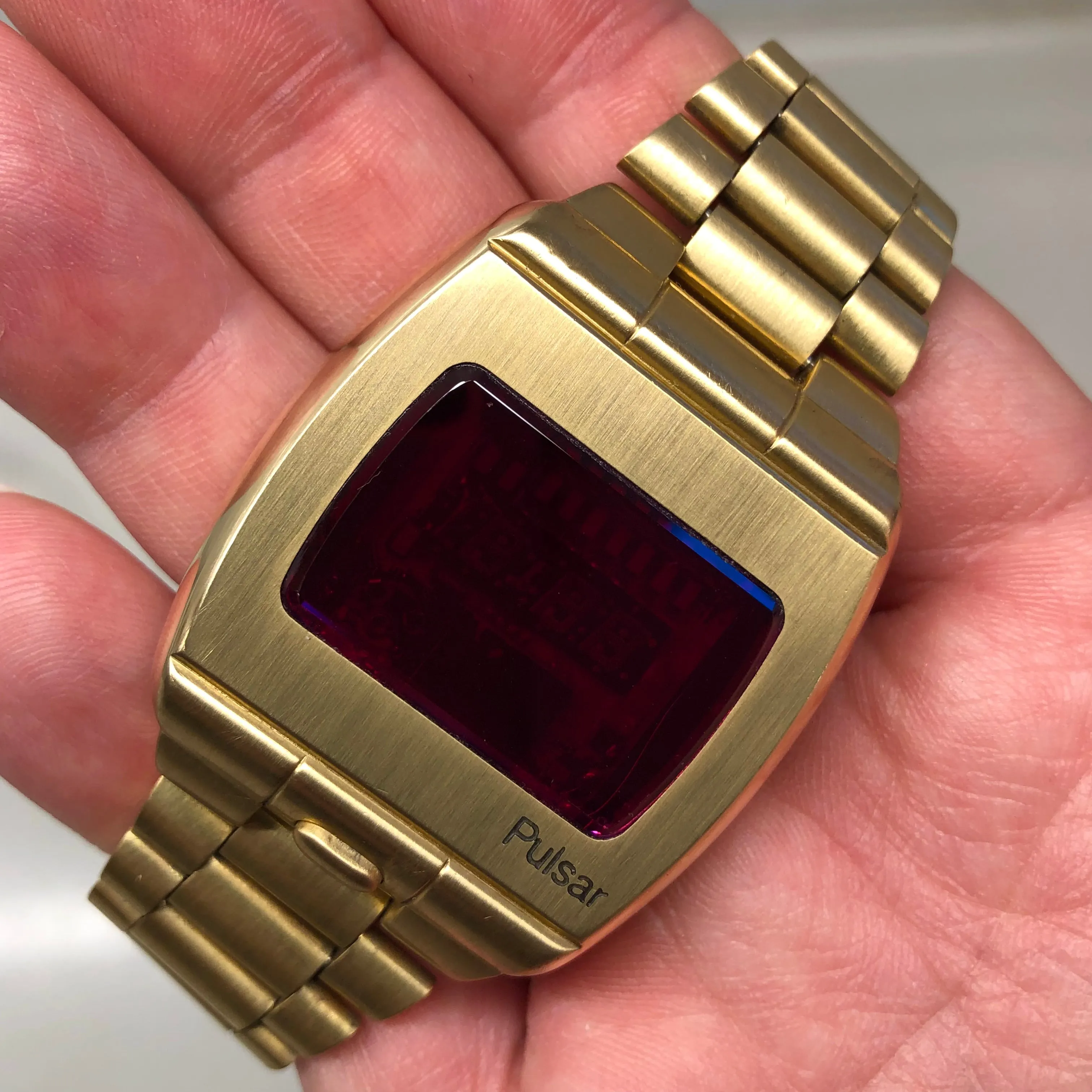 1972 Pulsar Hamilton Time Computer P1 LED 18K Yellow Gold Quartz Wristwatch