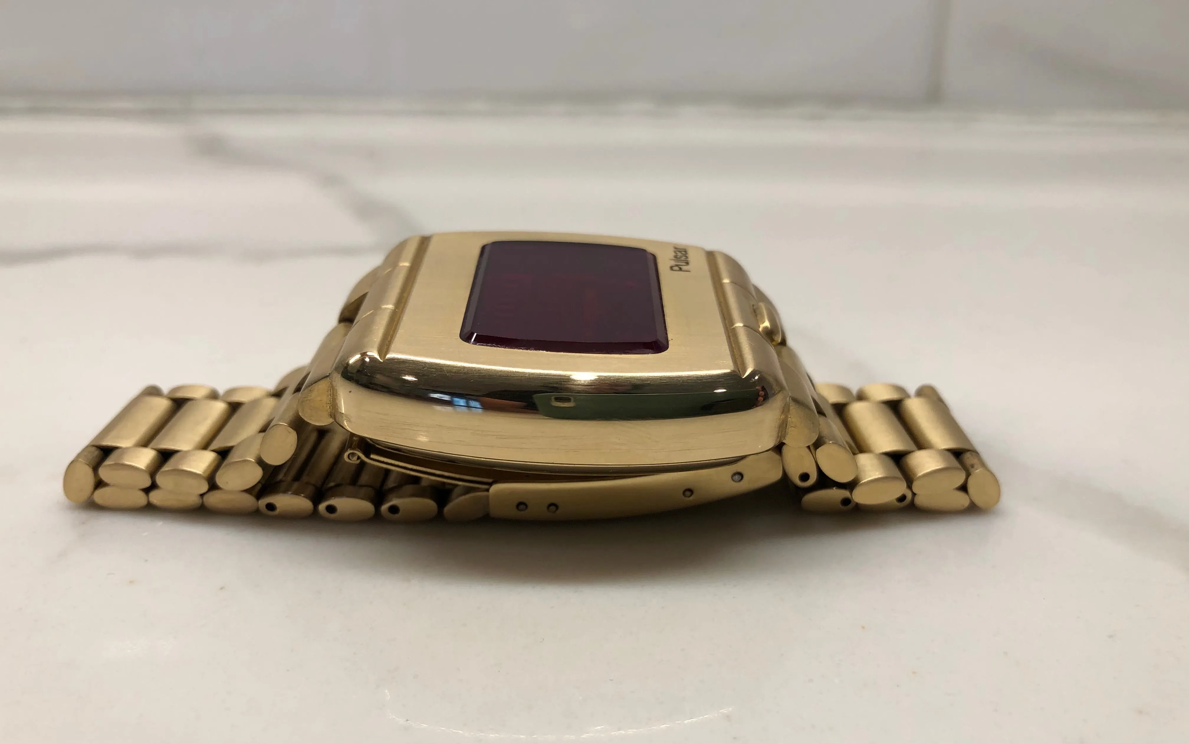 1972 Pulsar Hamilton Time Computer P1 LED 18K Yellow Gold Quartz Wristwatch