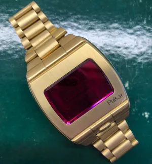 1972 Pulsar Hamilton Time Computer P1 LED 18K Yellow Gold Quartz Wristwatch