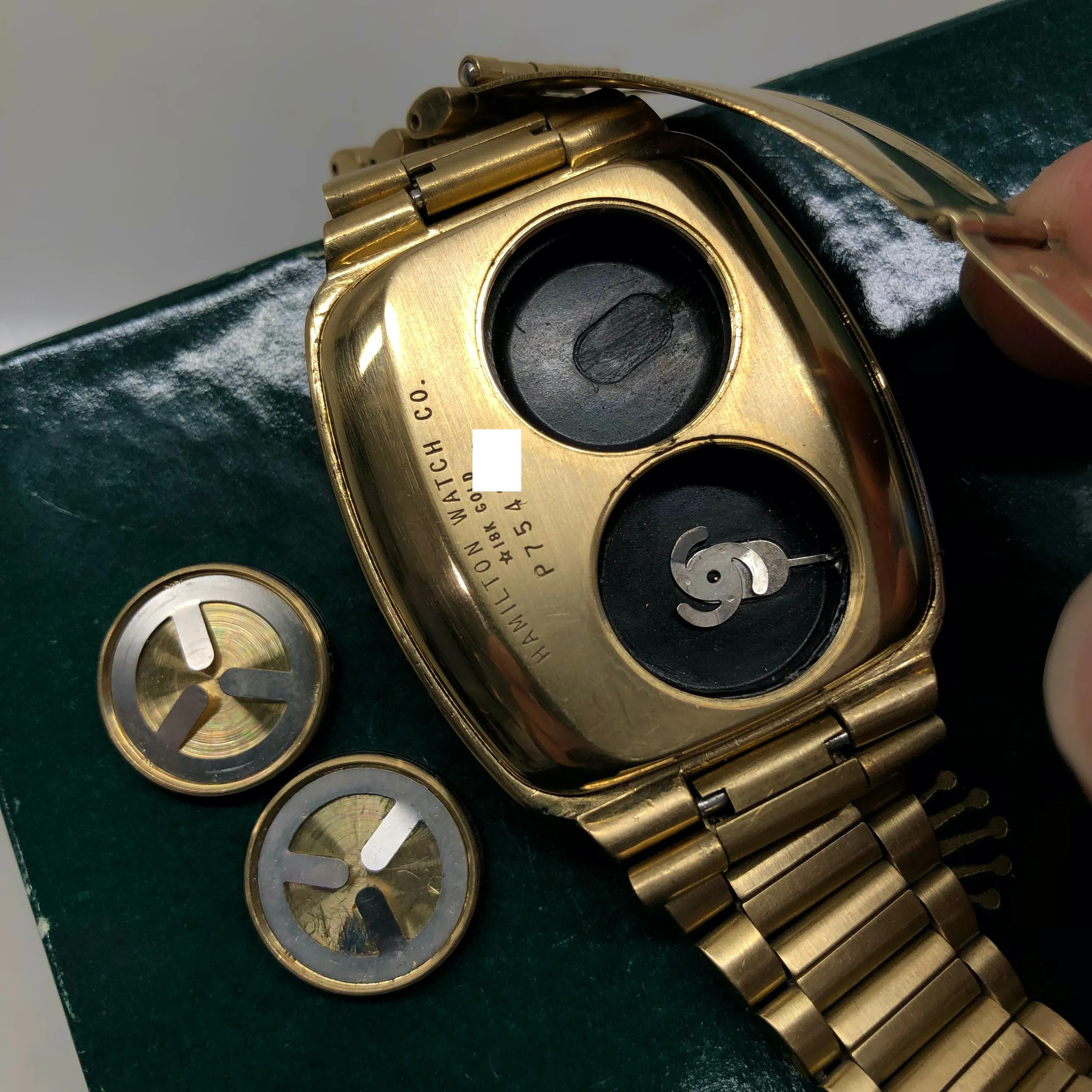 1972 Pulsar Hamilton Time Computer P1 LED 18K Yellow Gold Quartz Wristwatch