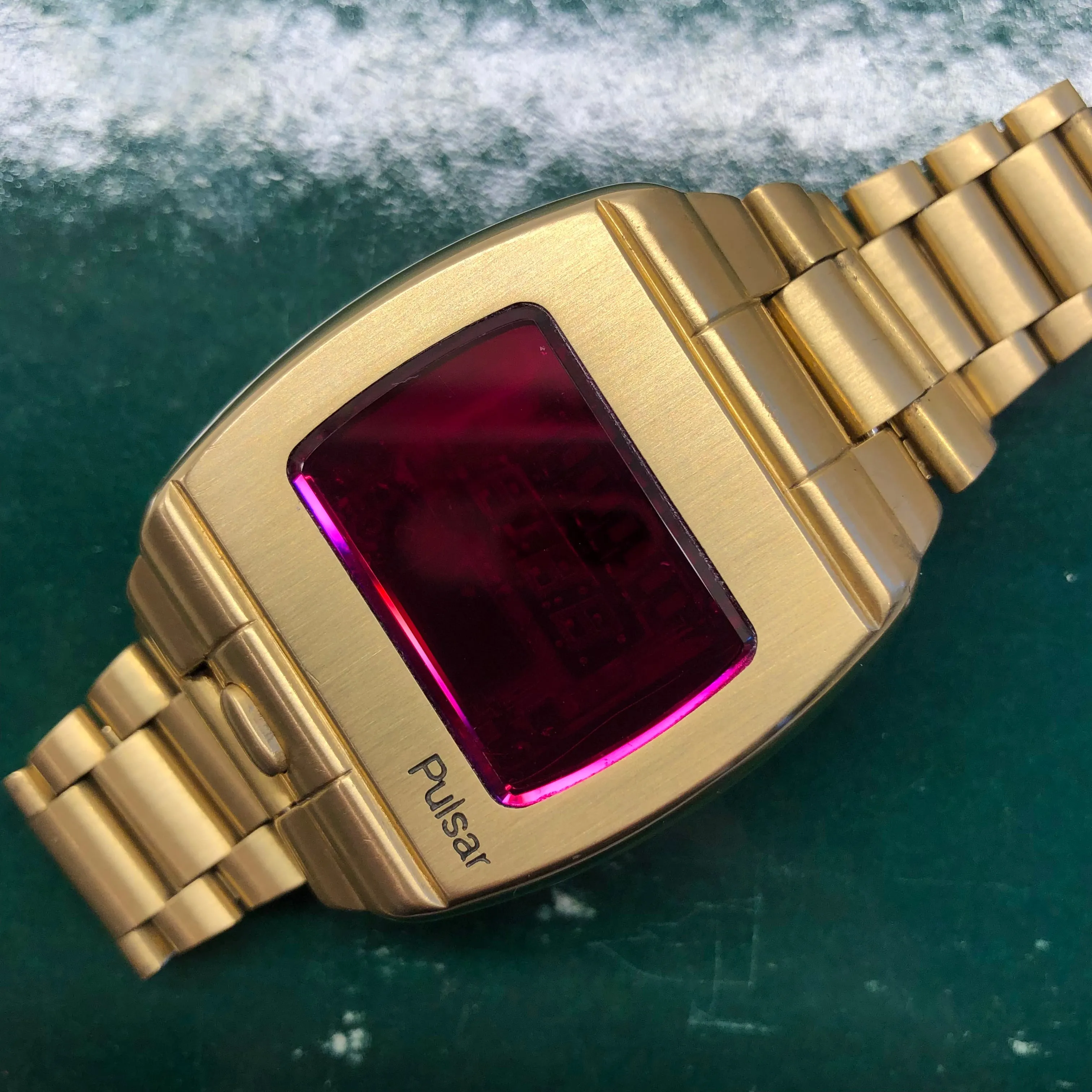 1972 Pulsar Hamilton Time Computer P1 LED 18K Yellow Gold Quartz Wristwatch