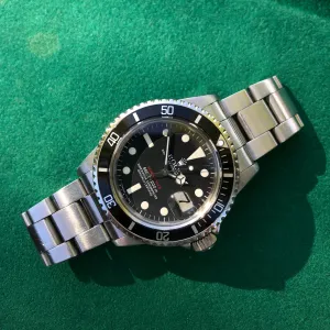 1974 Rolex Red Submariner 1680 Mk VI Black Dial Wristwatch