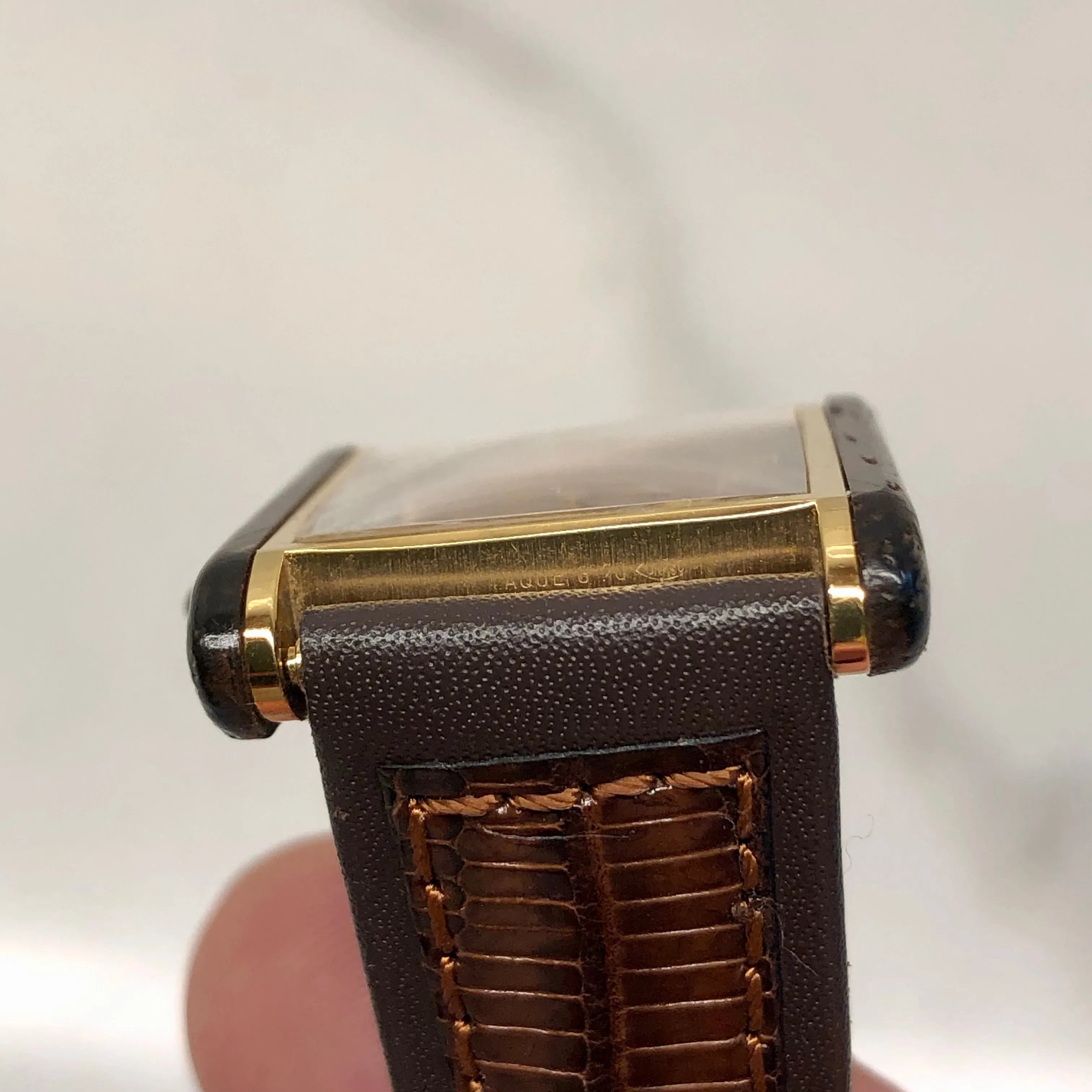 1975 Cartier Tank Palissandre de Rio 20611 Manual Wind Wood Wristwatch