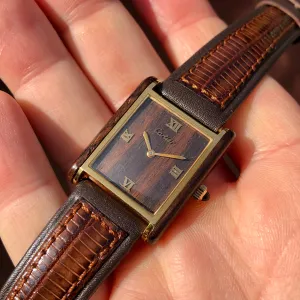 1975 Cartier Tank Palissandre de Rio 20611 Manual Wind Wood Wristwatch