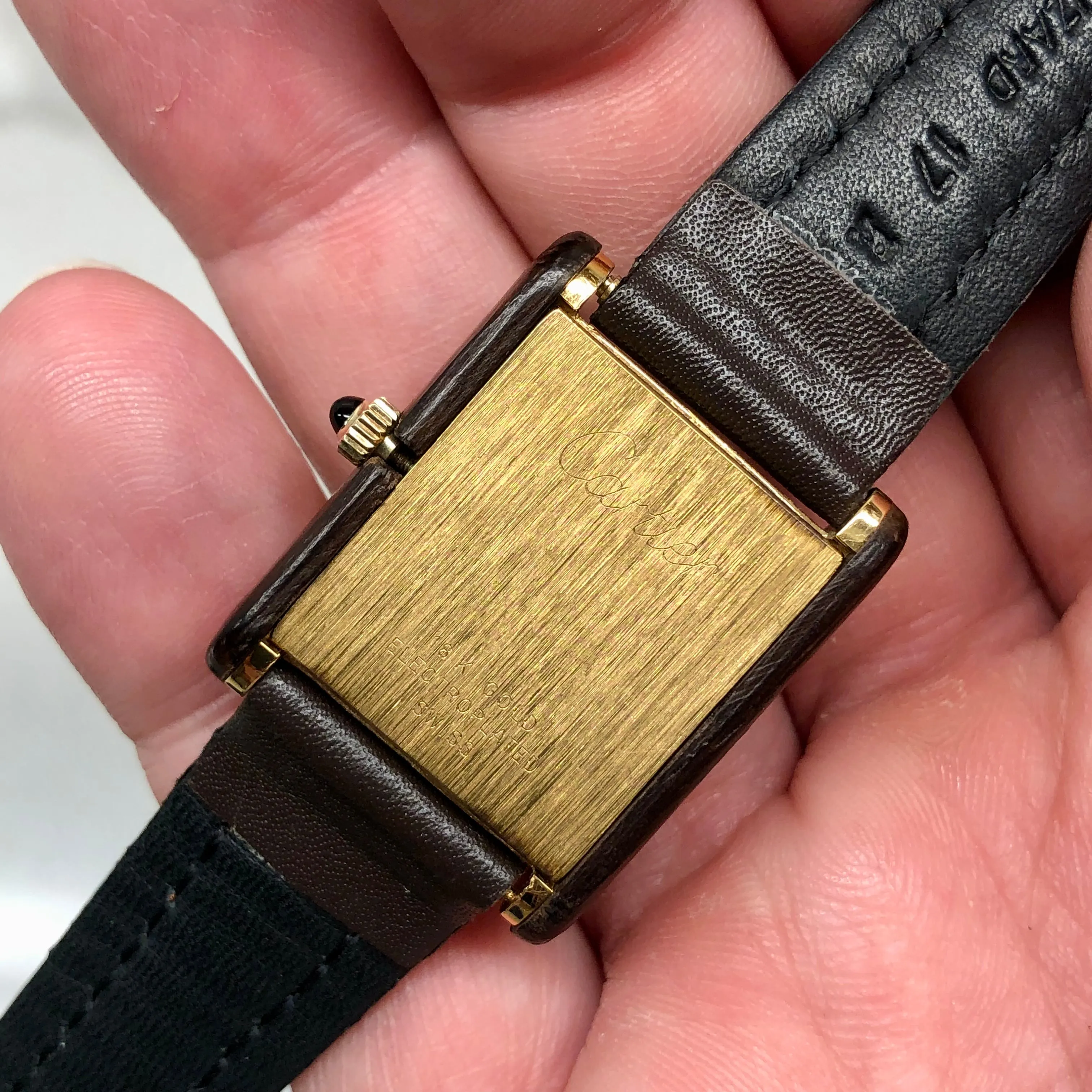 1975 Cartier Tank Palissandre de Rio 20611 Manual Wind Wood Wristwatch