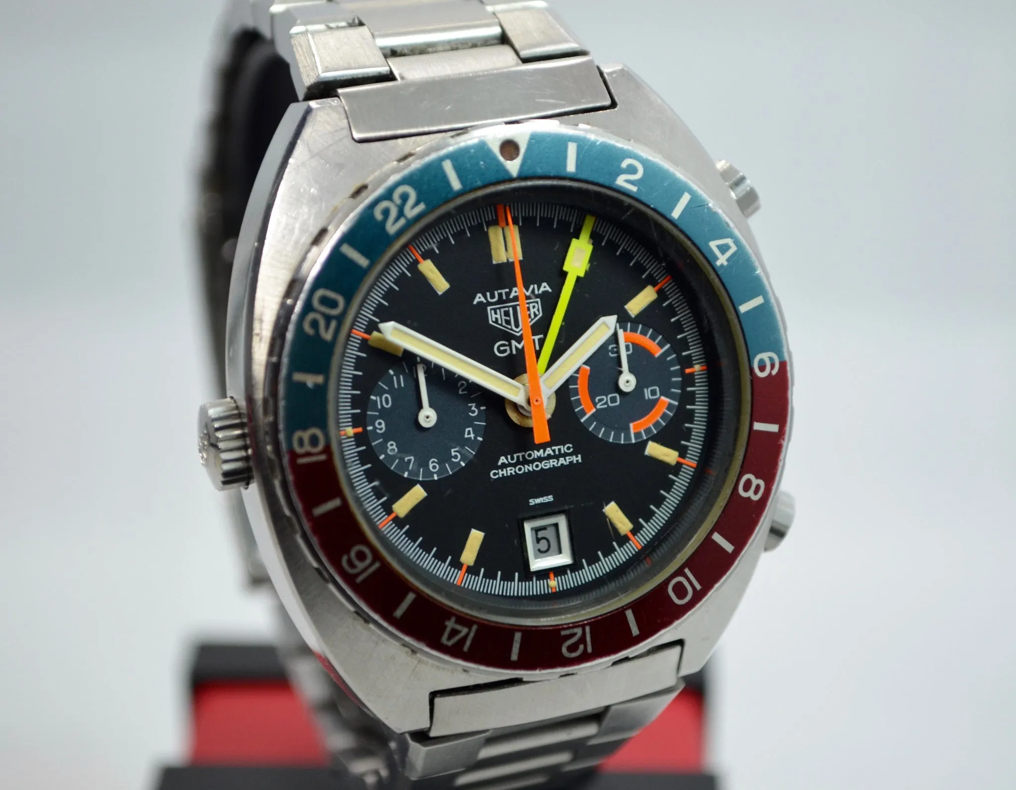 1975 Heuer 11630 Autavia GMT Chronograph Steel Cal. 14 Automatic Watch