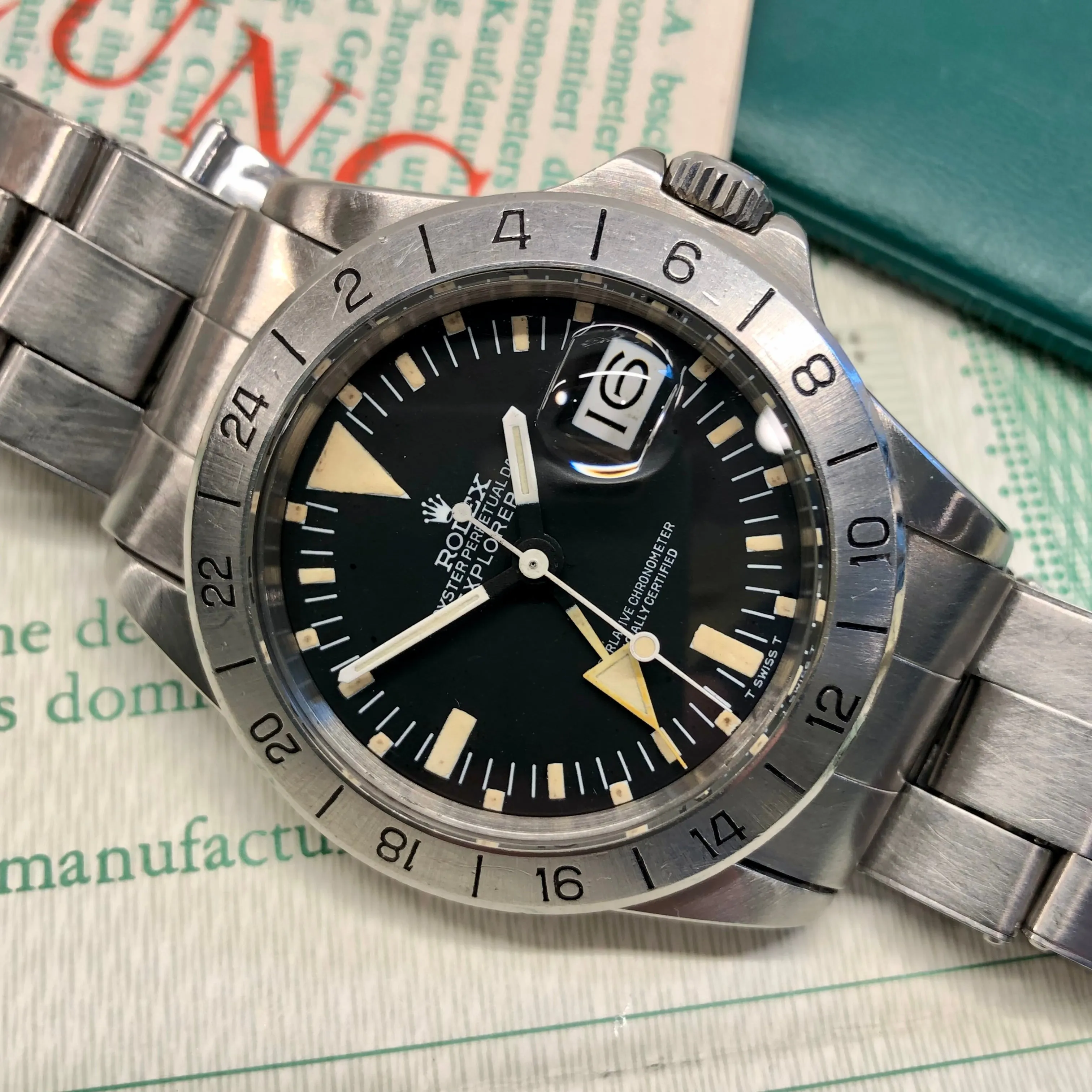 1975 Rolex Explorer II 1655 Mk 2 Steel Wristwatch with Box Papers and Original Purchase Receipt