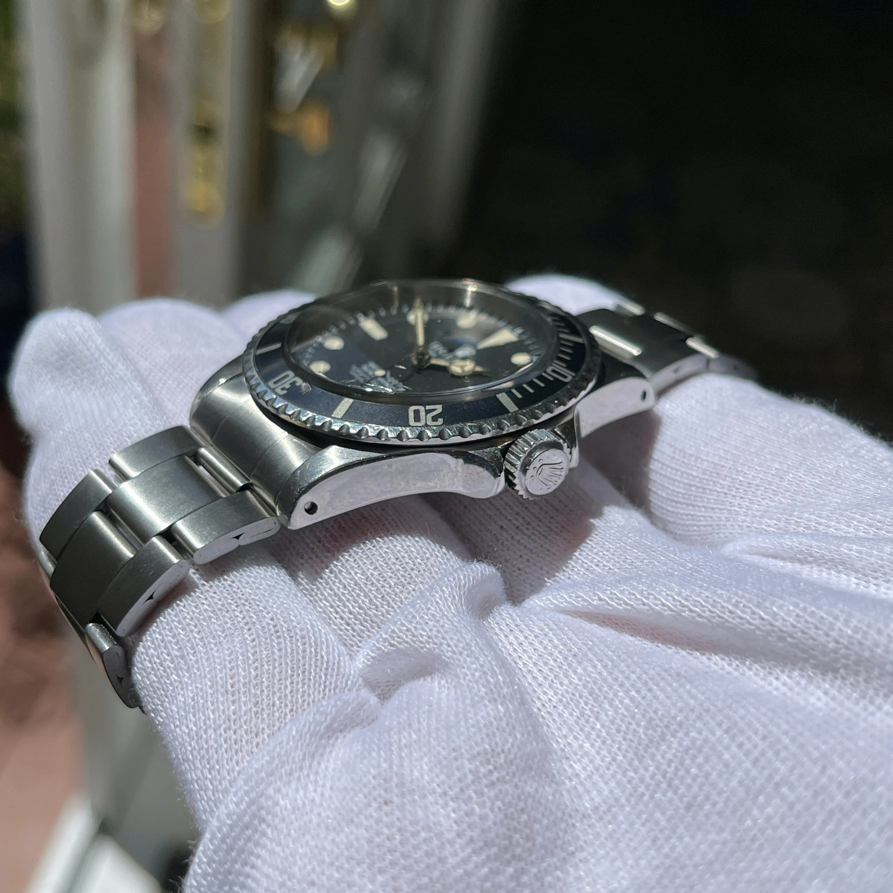 1976 Vintage Rolex Submariner 5512 Matte Four Line Fat Font Insert Wristwatch