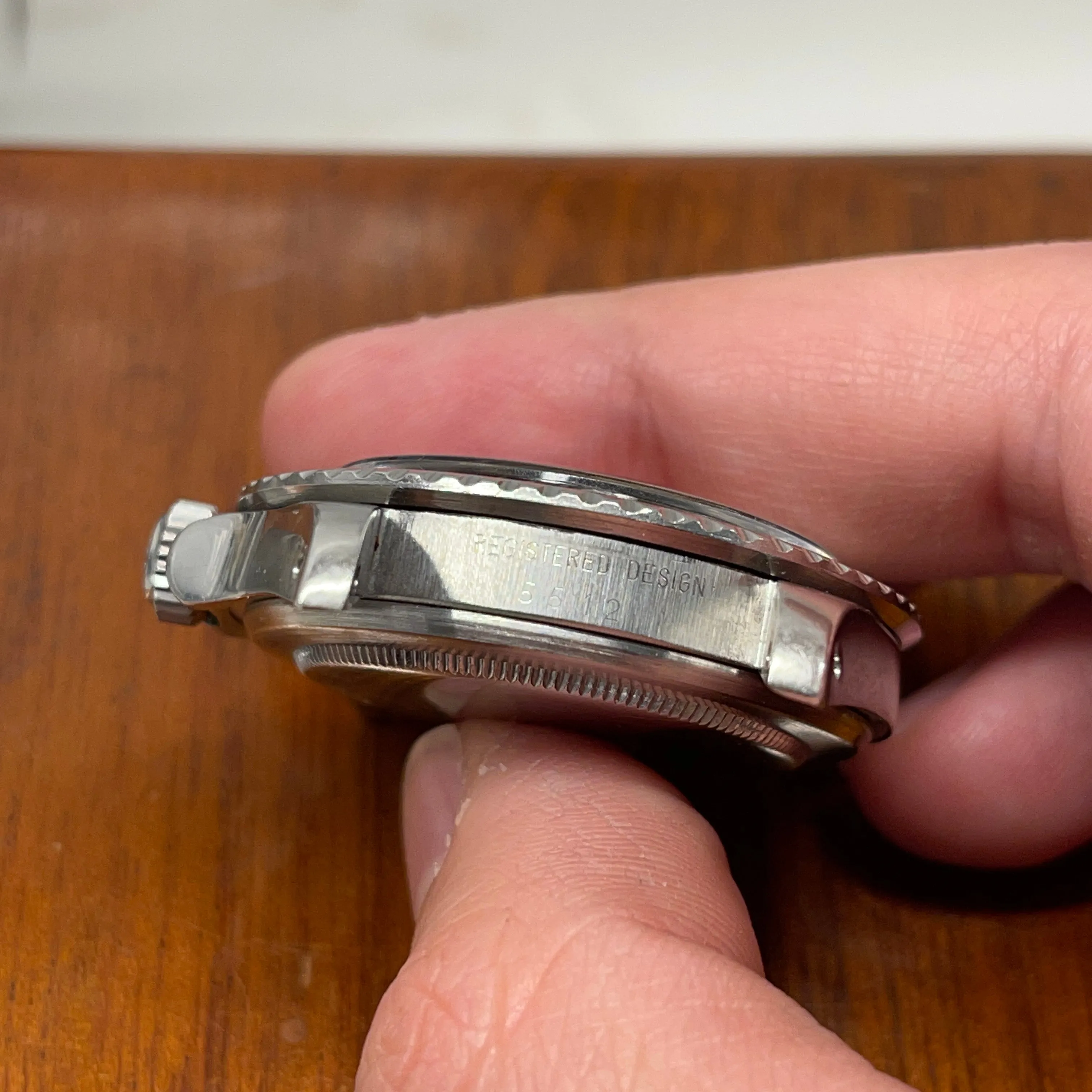 1976 Vintage Rolex Submariner 5512 Matte Four Line Fat Font Insert Wristwatch