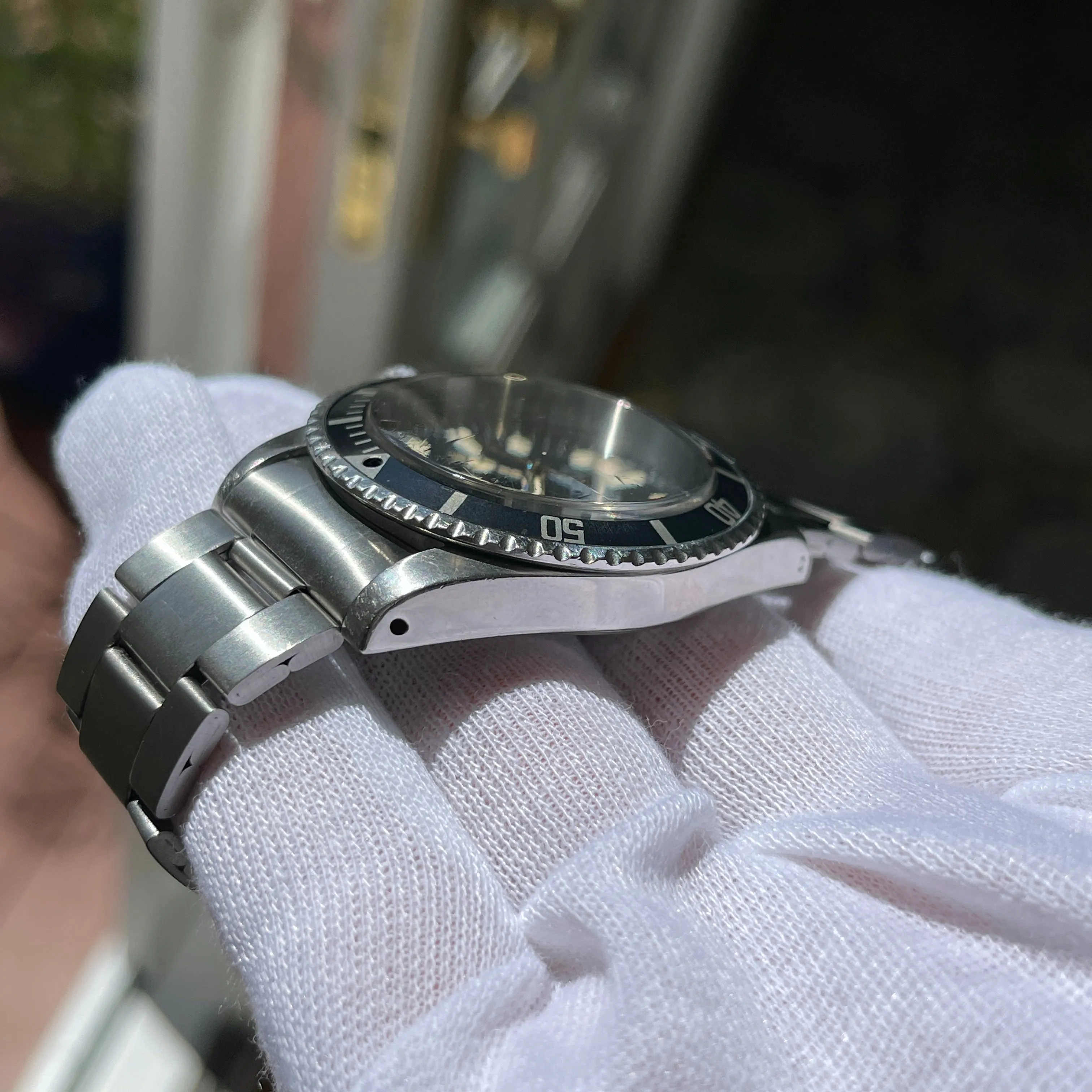 1976 Vintage Rolex Submariner 5512 Matte Four Line Fat Font Insert Wristwatch