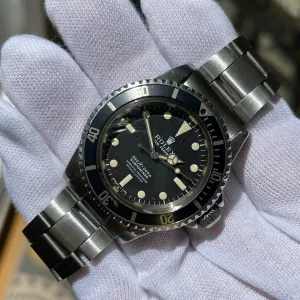 1976 Vintage Rolex Submariner 5512 Matte Four Line Fat Font Insert Wristwatch