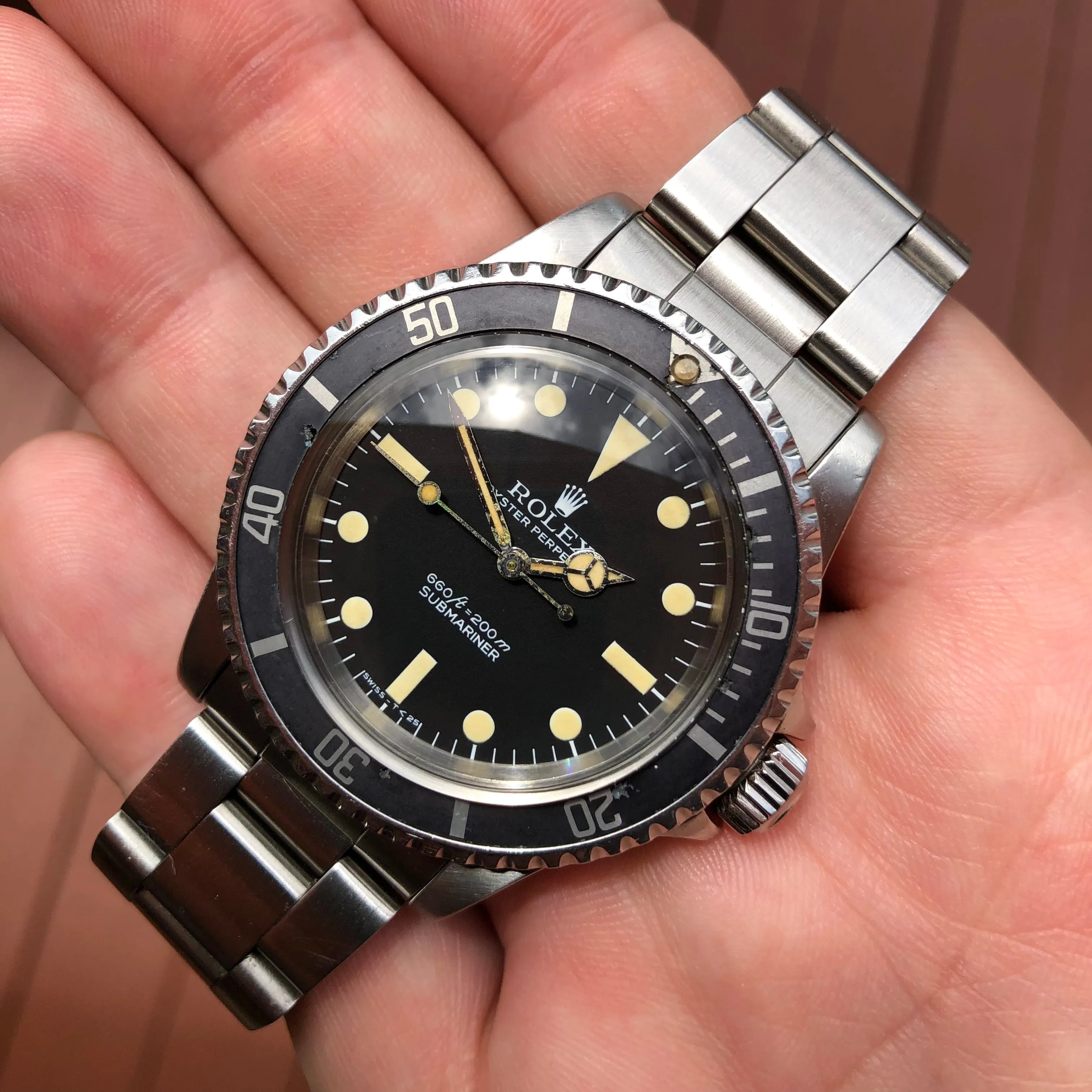 1978 Rolex Submariner 5513 Pre Comex Ghost Insert Steel Wristwatch