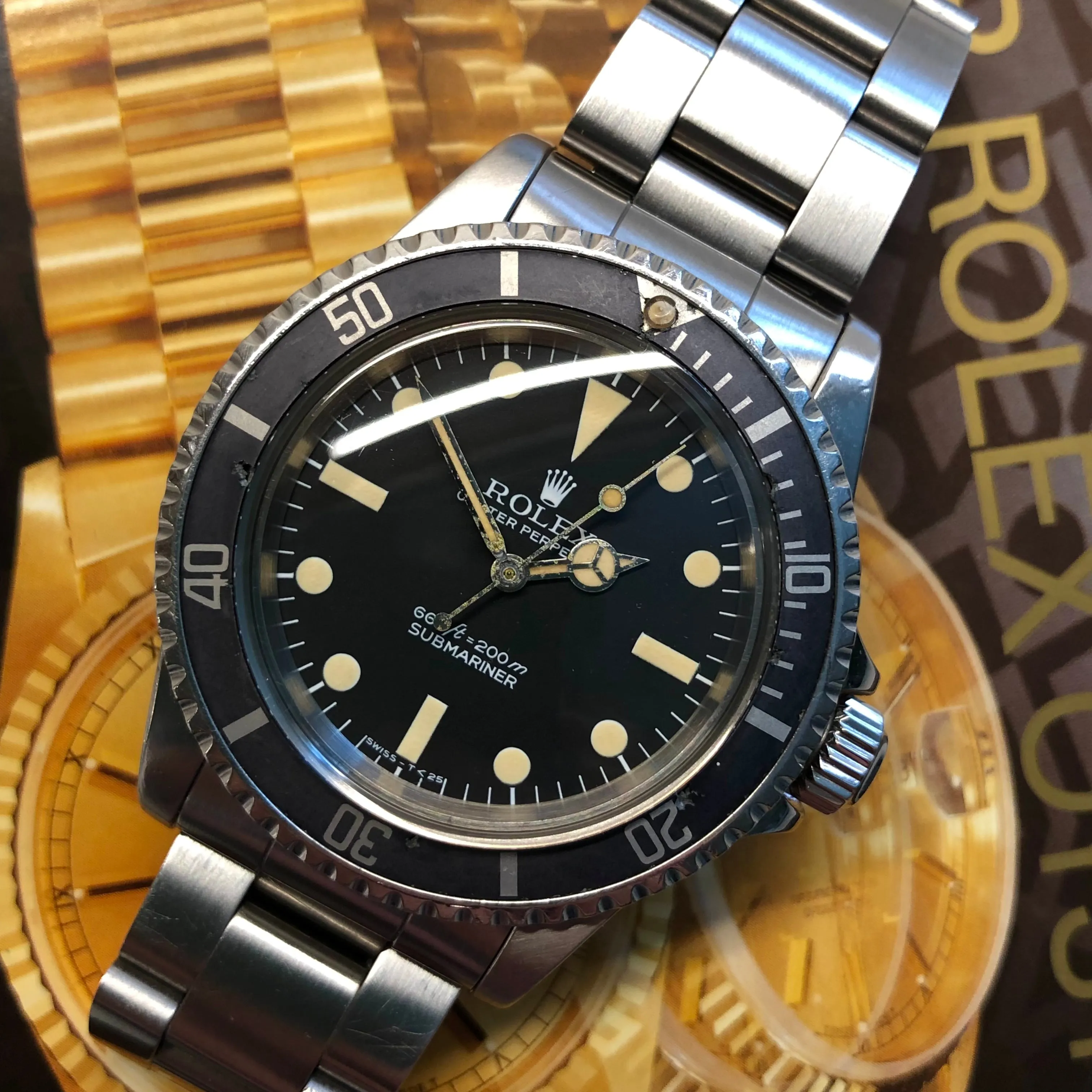 1978 Rolex Submariner 5513 Pre Comex Ghost Insert Steel Wristwatch