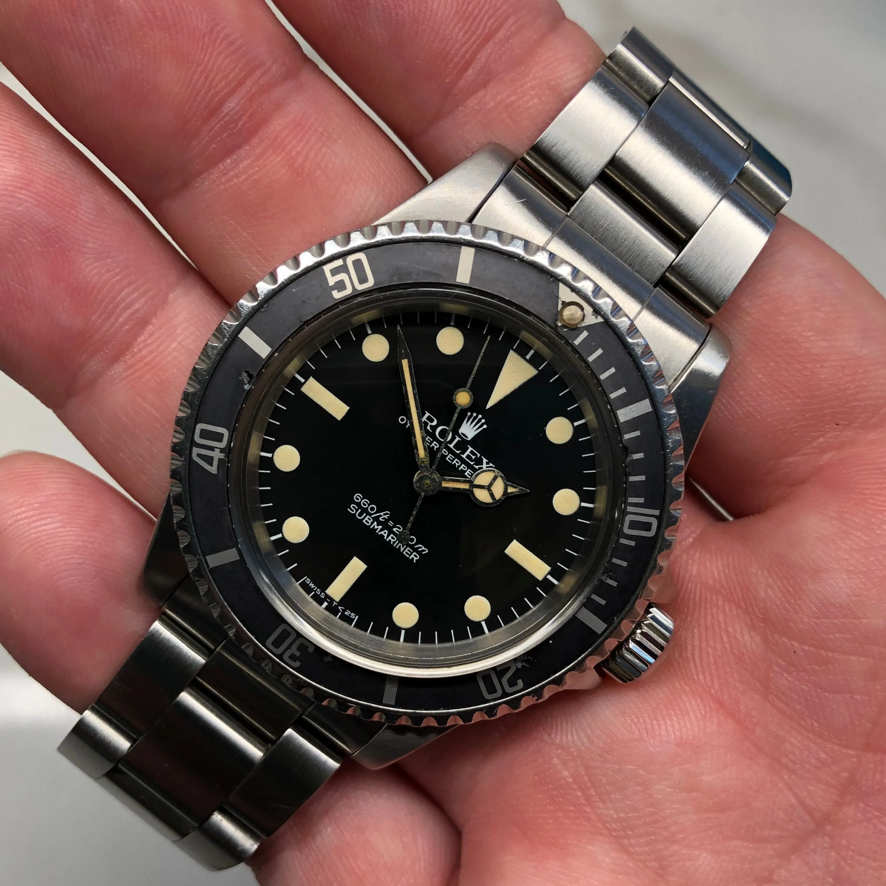 1978 Rolex Submariner 5513 Pre Comex Ghost Insert Steel Wristwatch