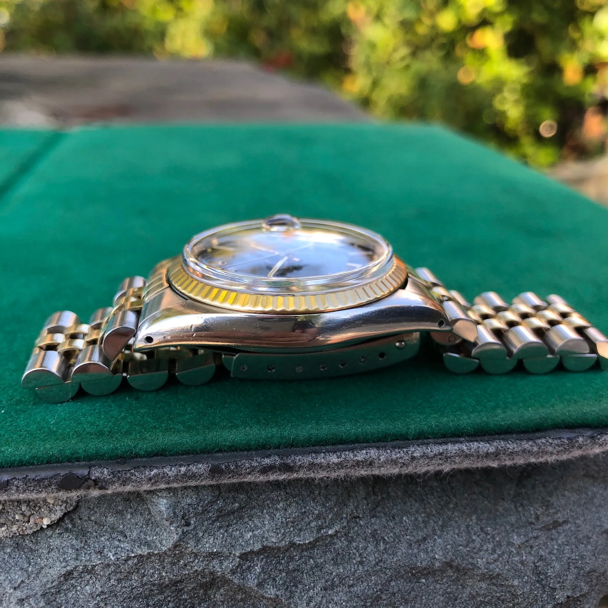 1980 Rolex Datejust 16013 Steel Gold Two Tone Jubilee Tropical Automatic Wristwatch