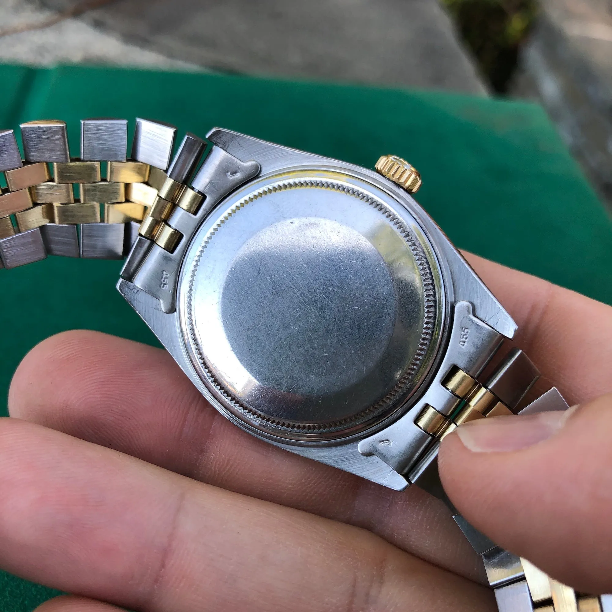 1980 Rolex Datejust 16013 Steel Gold Two Tone Jubilee Tropical Automatic Wristwatch