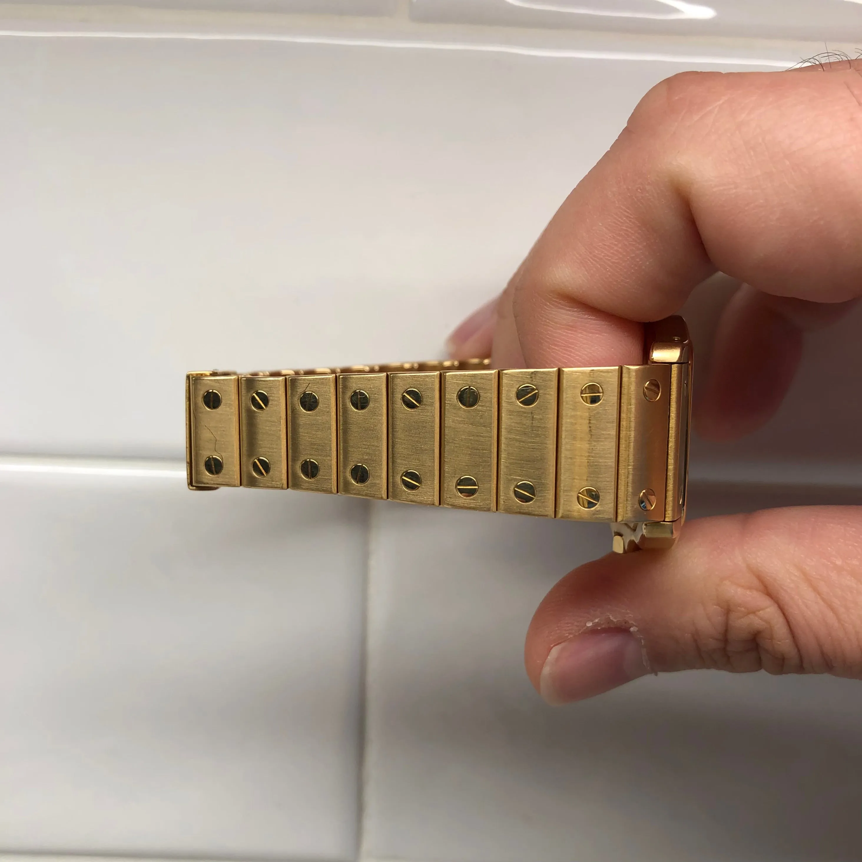 1980s Cartier Santos De Cartier 887901 18K Yellow Gold Quartz Wristwatch