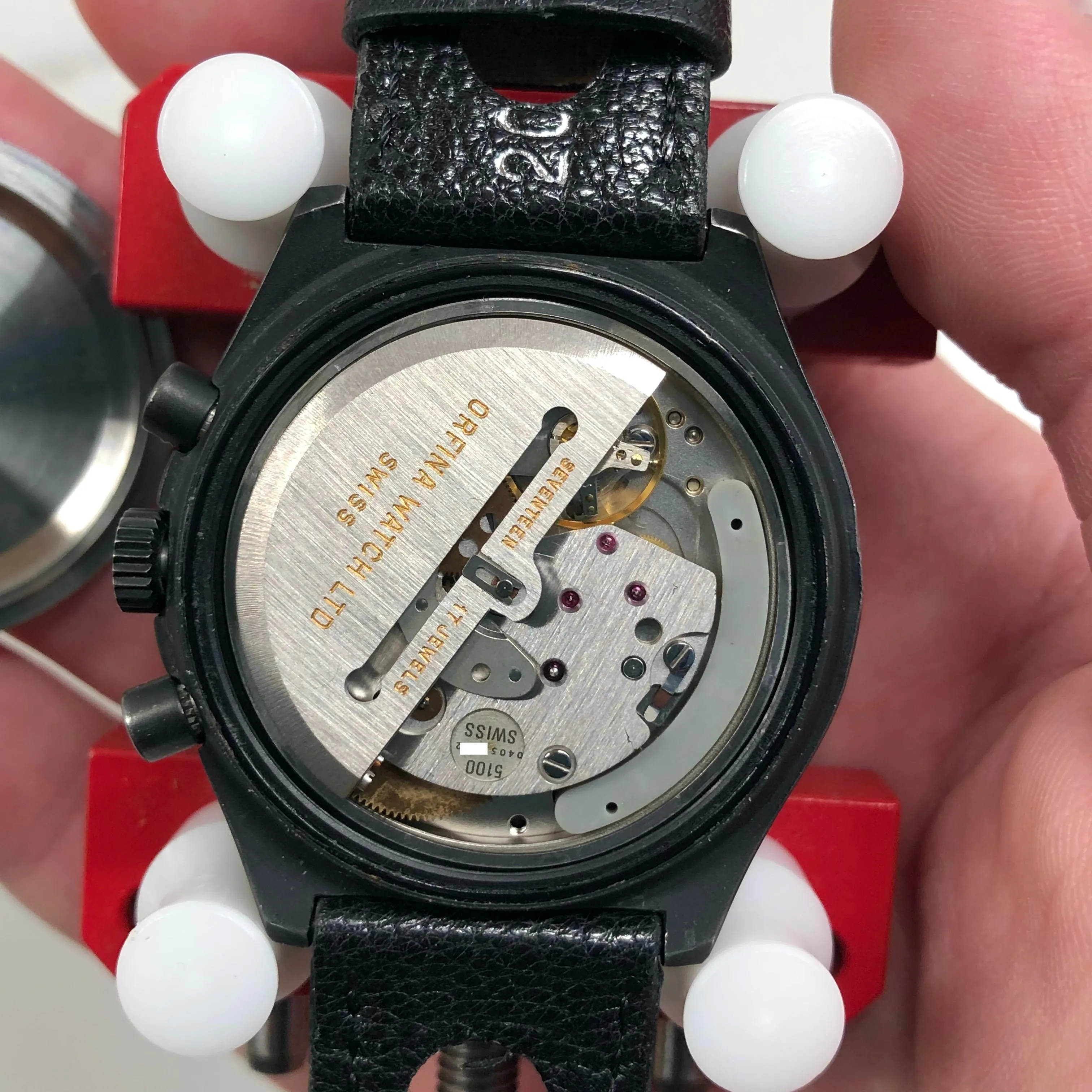 1980s Orfina Porsche Design Chronograph 7176S "Top Gun" Lemania 5100 Automatic Wristwatch