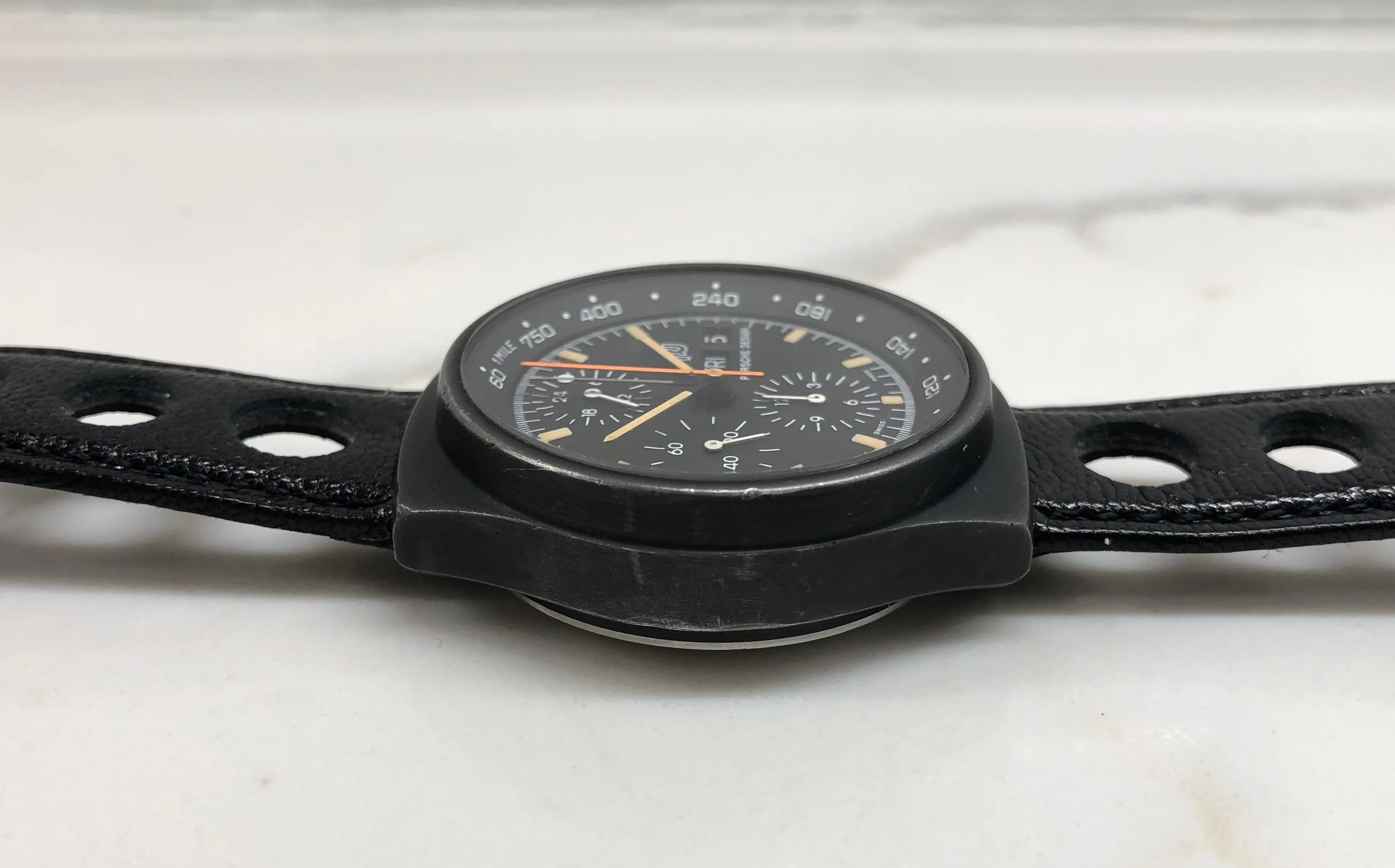 1980s Orfina Porsche Design Chronograph 7176S "Top Gun" Lemania 5100 Automatic Wristwatch