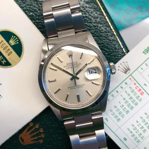1982 Rolex Datejust 16000 Steel Oyster Silver Wristwatch with Box and Papers