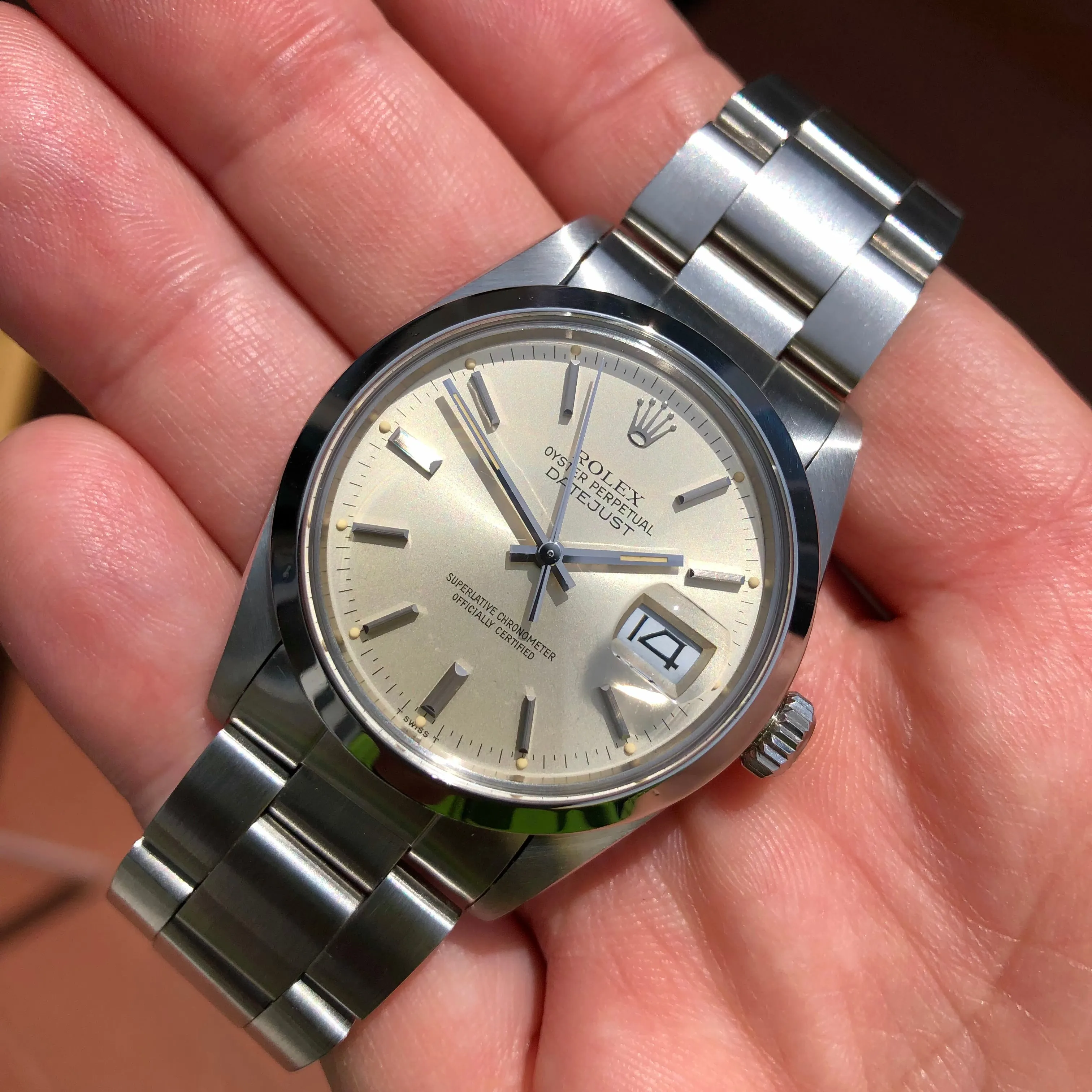 1982 Rolex Datejust 16000 Steel Oyster Silver Wristwatch with Box and Papers