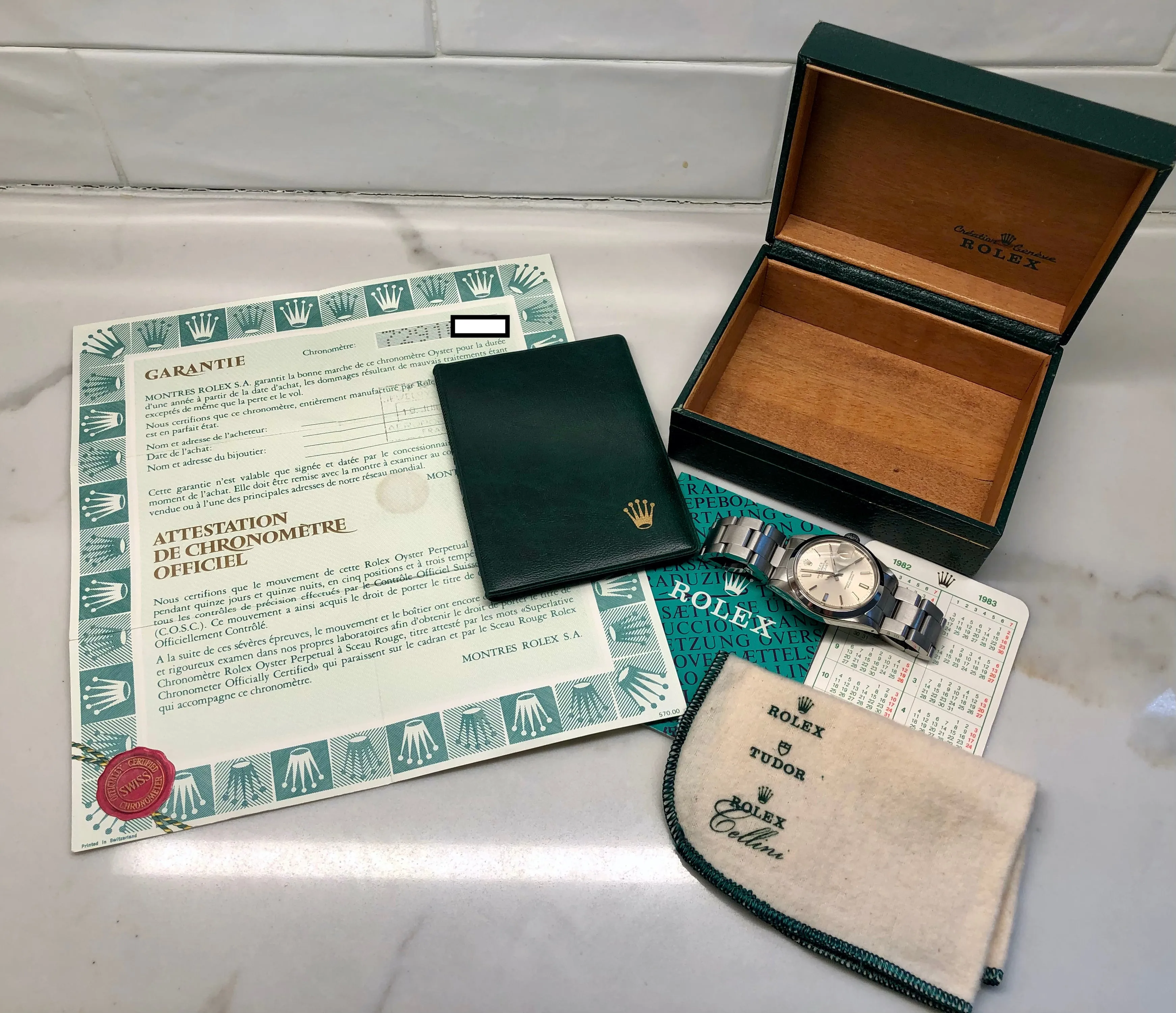 1982 Rolex Datejust 16000 Steel Oyster Silver Wristwatch with Box and Papers