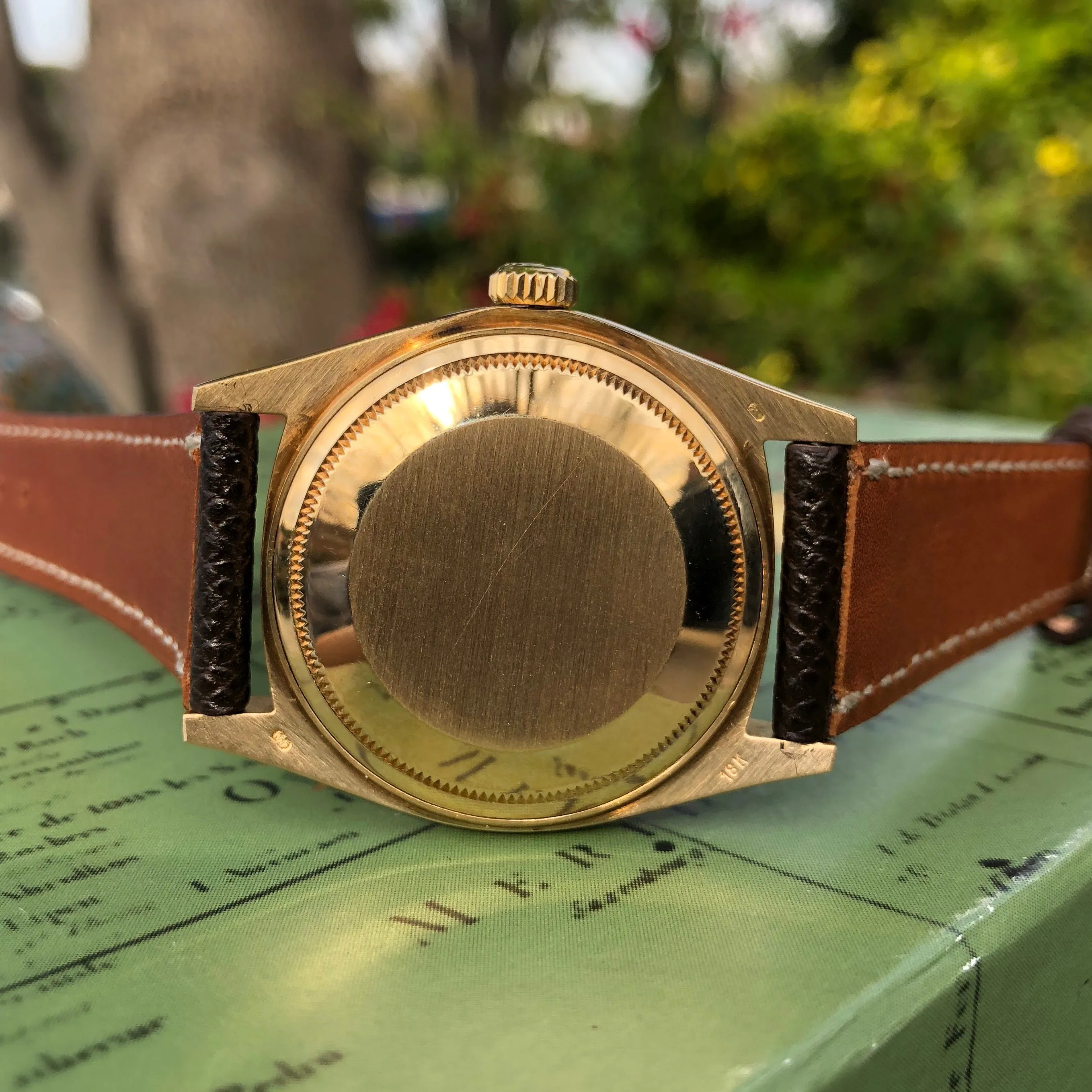 1983 Rolex President 18038 Day Date 18K Yellow Gold Champagne Stick Caliber 3055 Wristwatch